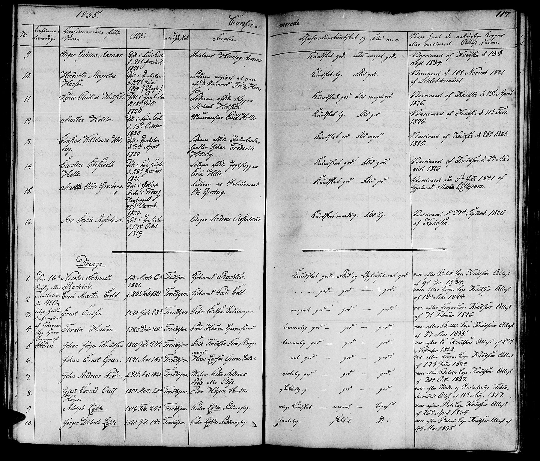 Ministerialprotokoller, klokkerbøker og fødselsregistre - Sør-Trøndelag, SAT/A-1456/602/L0136: Parish register (copy) no. 602C04, 1833-1845, p. 117