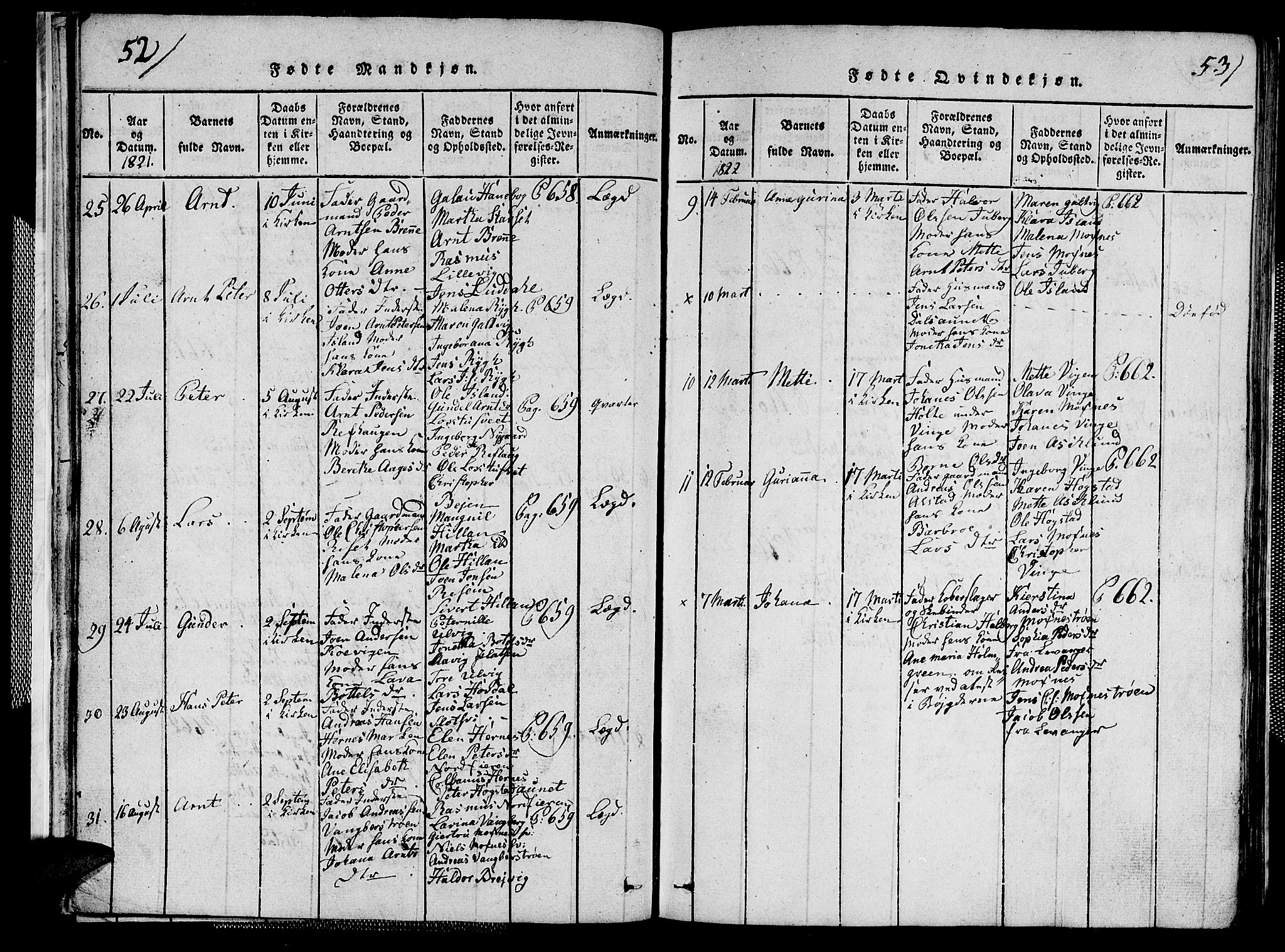 Ministerialprotokoller, klokkerbøker og fødselsregistre - Nord-Trøndelag, SAT/A-1458/713/L0124: Parish register (copy) no. 713C01, 1817-1827, p. 52-53