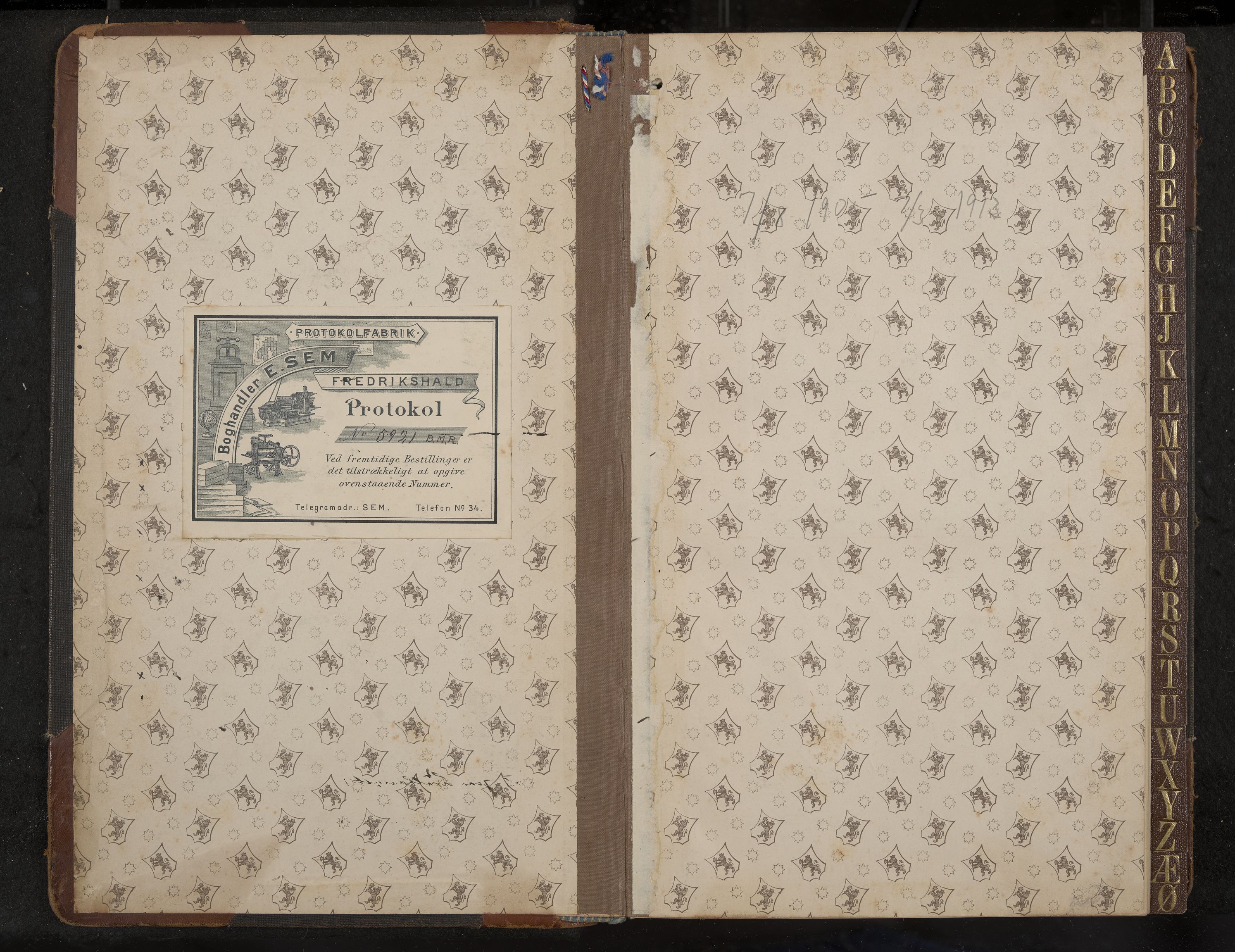 Nøtterøy formannskap og sentraladministrasjon, IKAK/0722021-1/A/Aa/L0006: Møtebok med register, 1905-1913