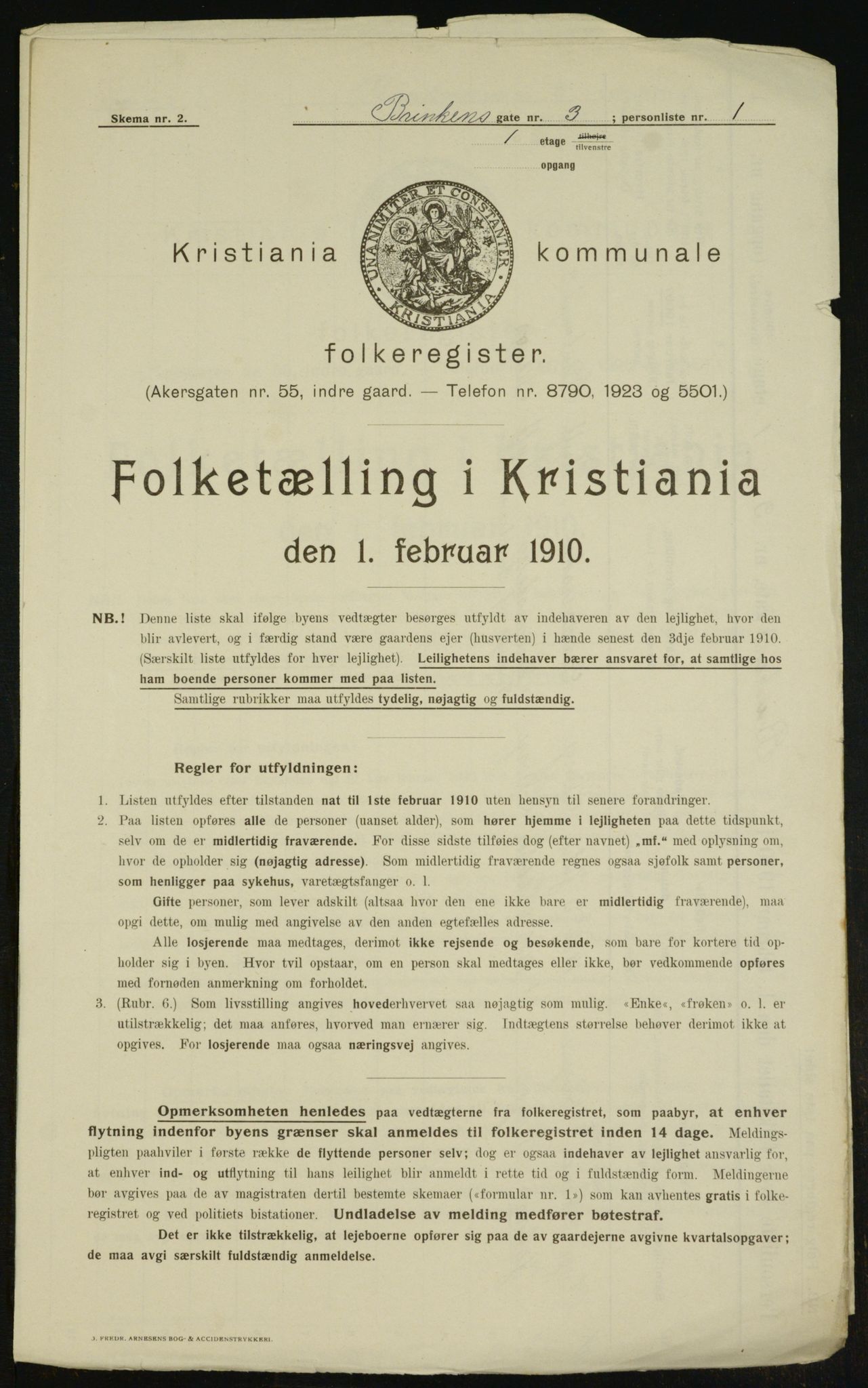 OBA, Municipal Census 1910 for Kristiania, 1910, p. 8455