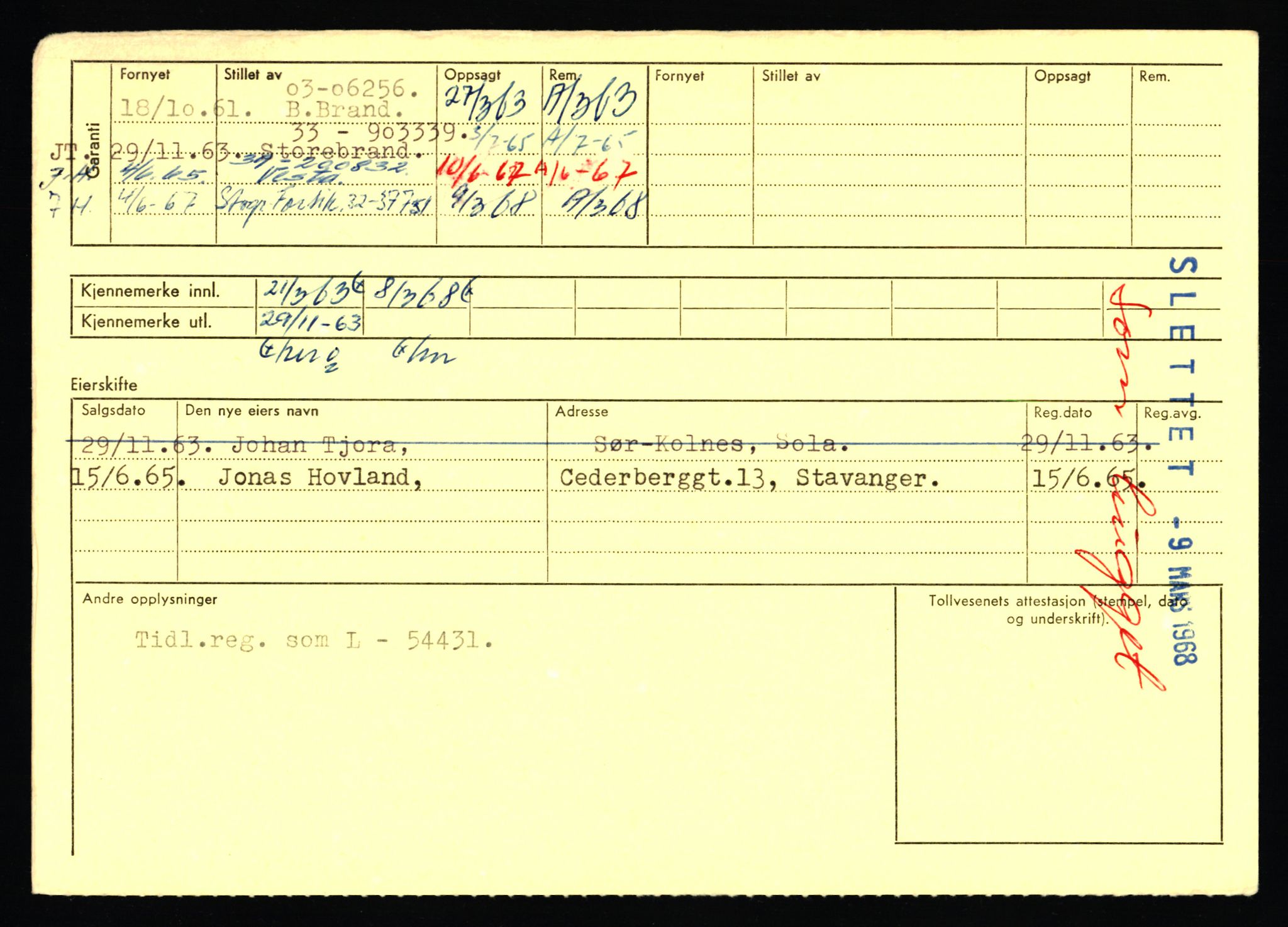 Stavanger trafikkstasjon, AV/SAST-A-101942/0/F/L0071: L-80500 - L-82199, 1930-1971, p. 1326