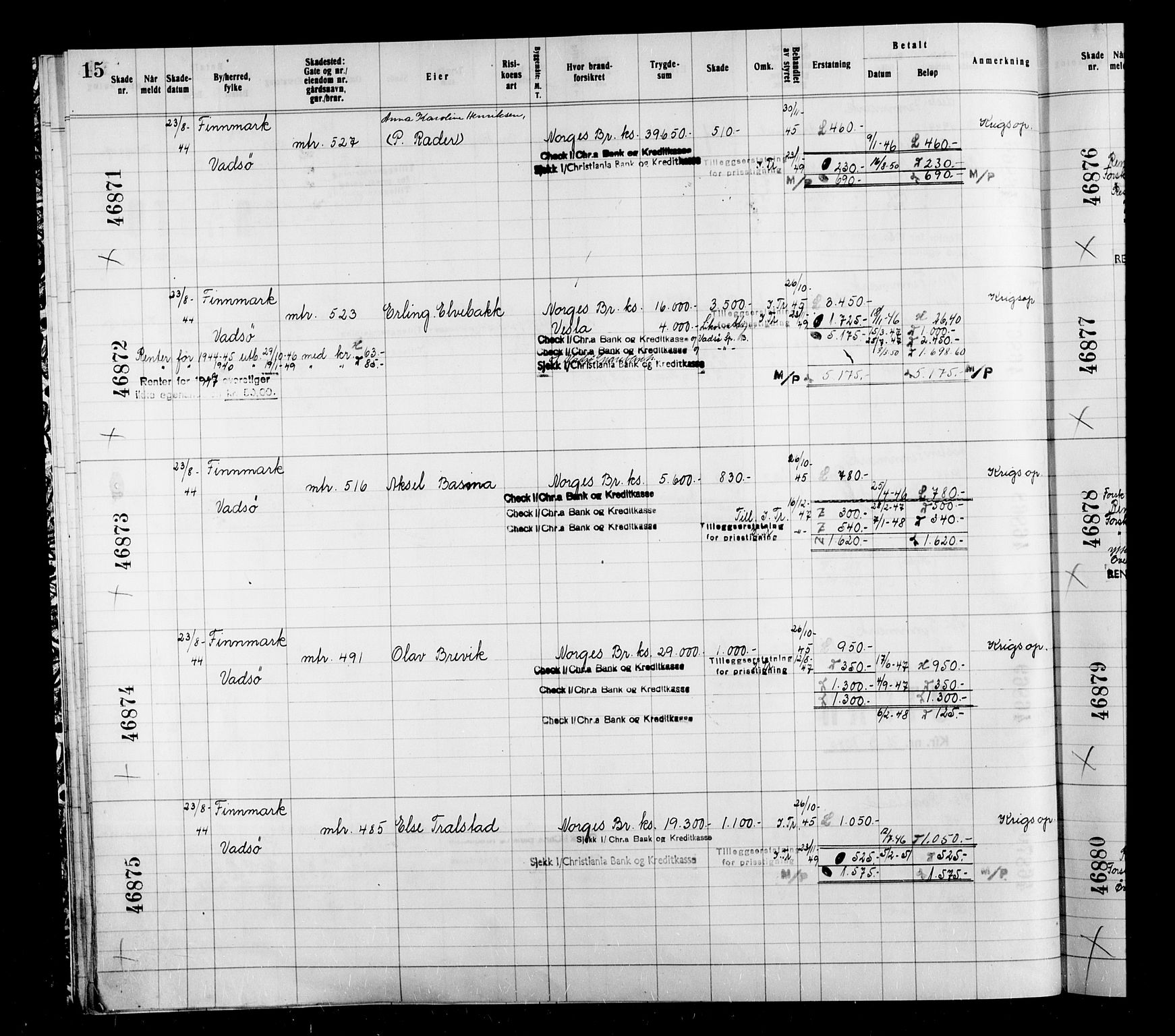 Krigsskadetrygdene for bygninger og løsøre, AV/RA-S-1548/V/L0039: Bygning, branntrygdet., 1940-1945, p. 15