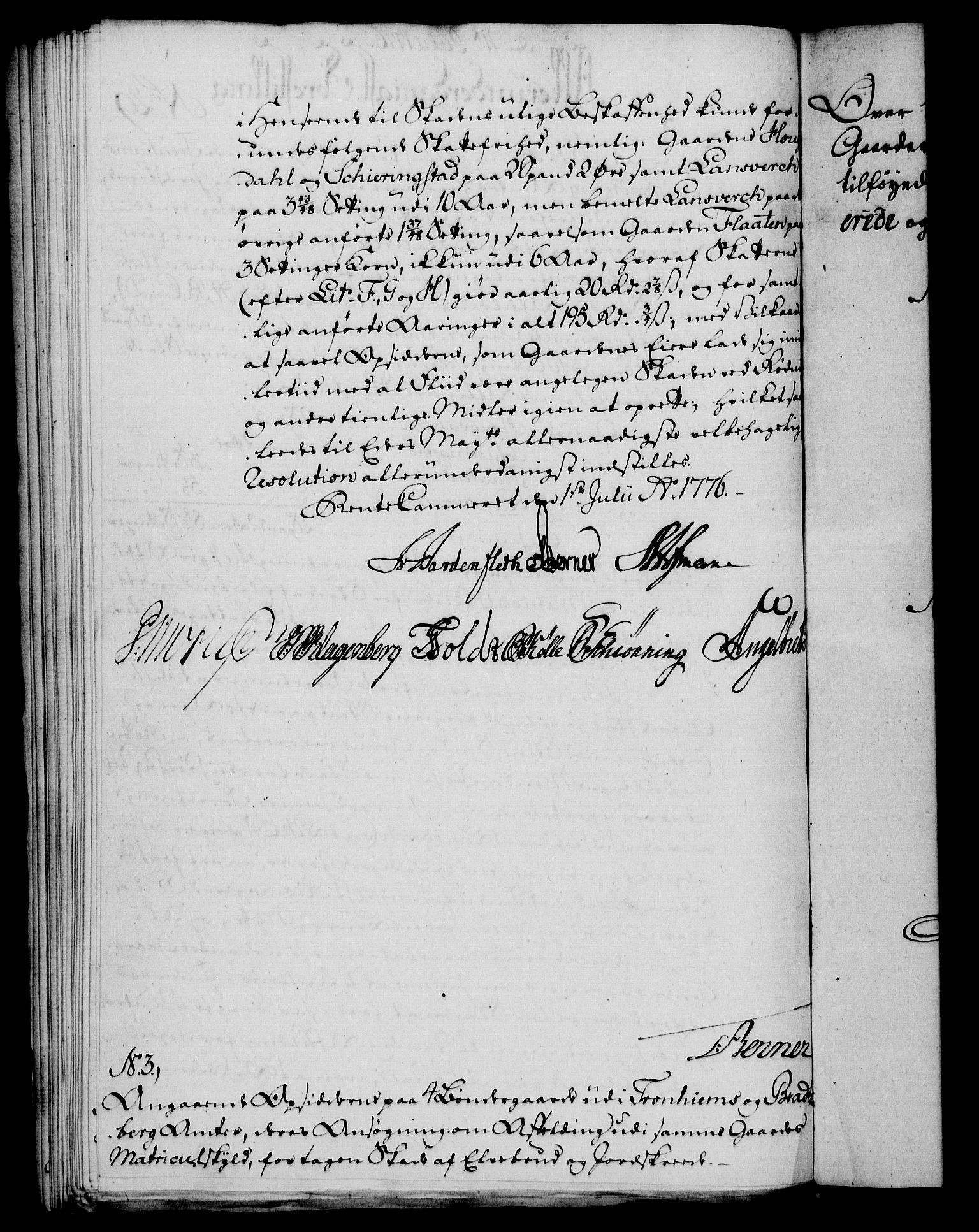 Rentekammeret, Kammerkanselliet, RA/EA-3111/G/Gf/Gfa/L0058: Norsk relasjons- og resolusjonsprotokoll (merket RK 52.58), 1776, p. 124