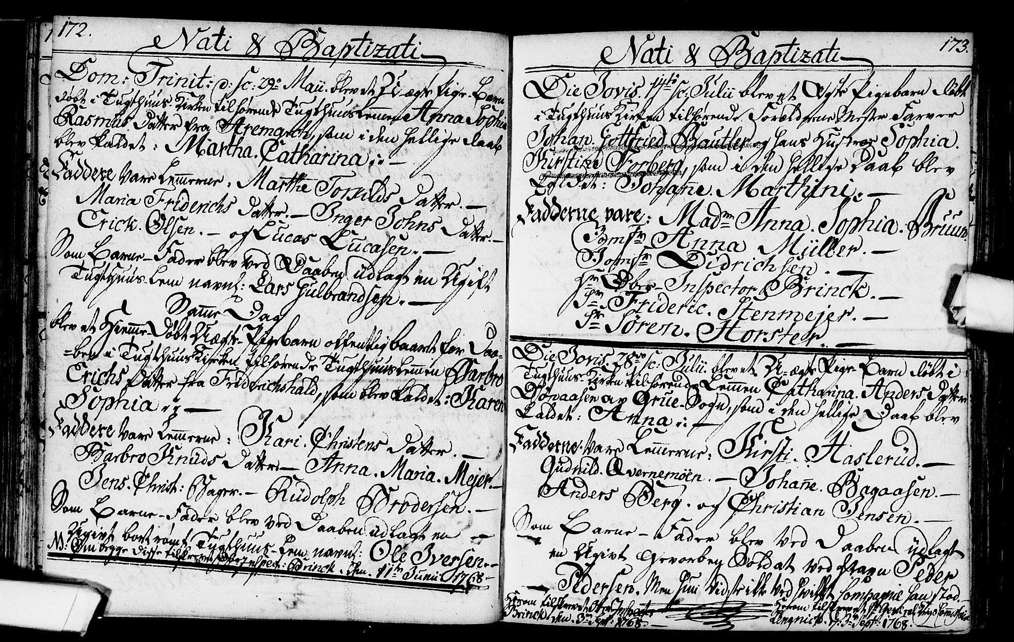 Kristiania tukthusprest Kirkebøker, AV/SAO-A-10881/F/Fa/L0001: Parish register (official) no. 1, 1758-1828, p. 172-173