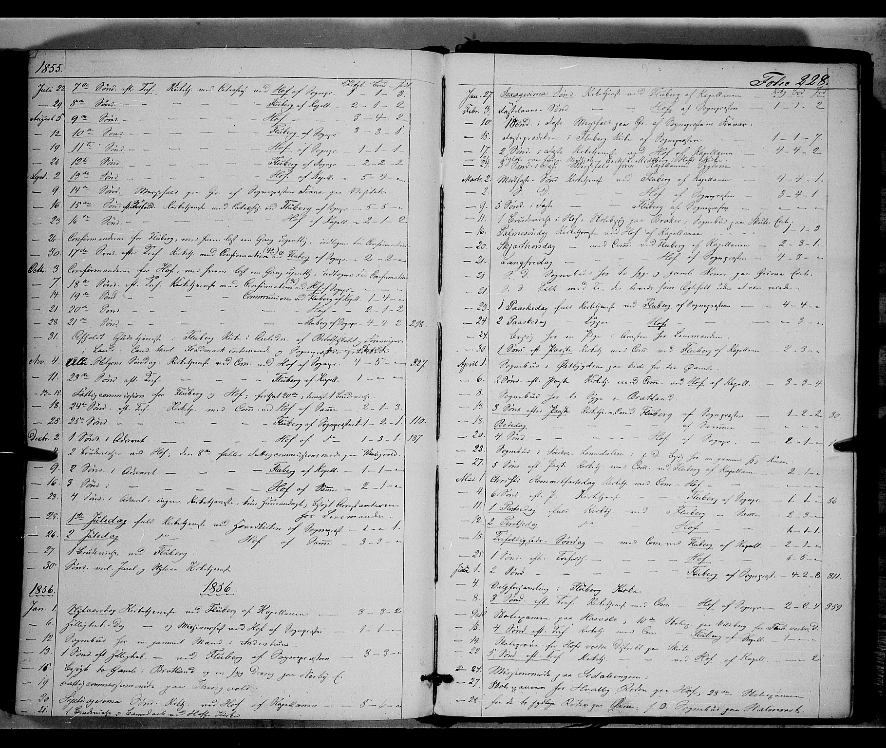 Land prestekontor, AV/SAH-PREST-120/H/Ha/Haa/L0009: Parish register (official) no. 9, 1847-1859, p. 228