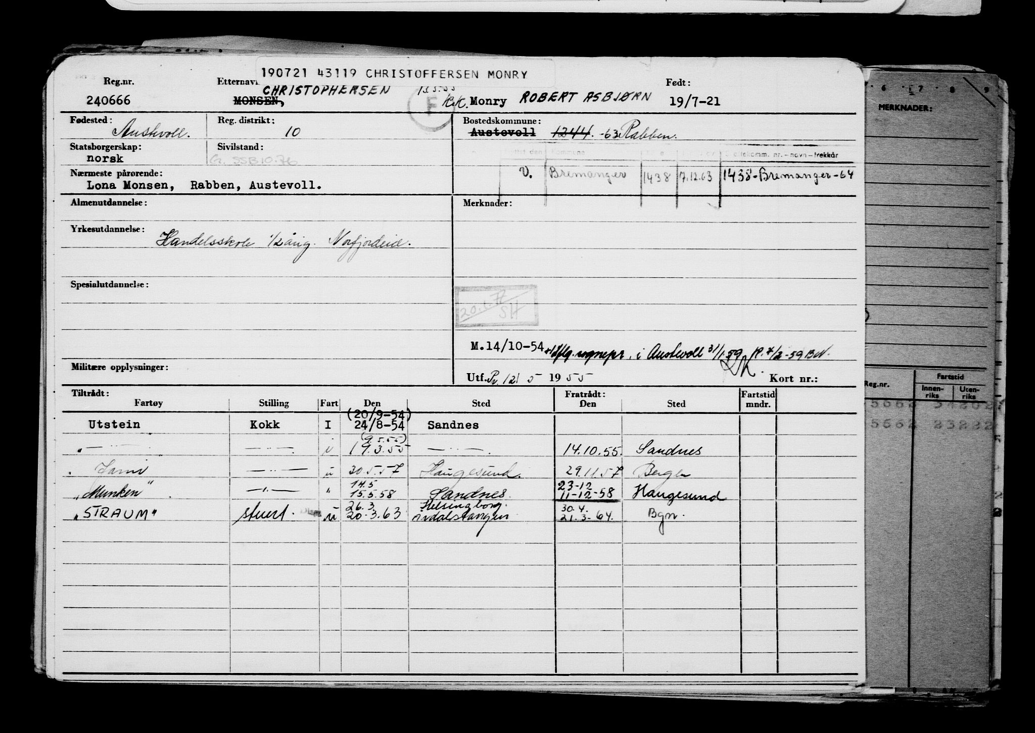 Direktoratet for sjømenn, AV/RA-S-3545/G/Gb/L0196: Hovedkort, 1921, p. 215
