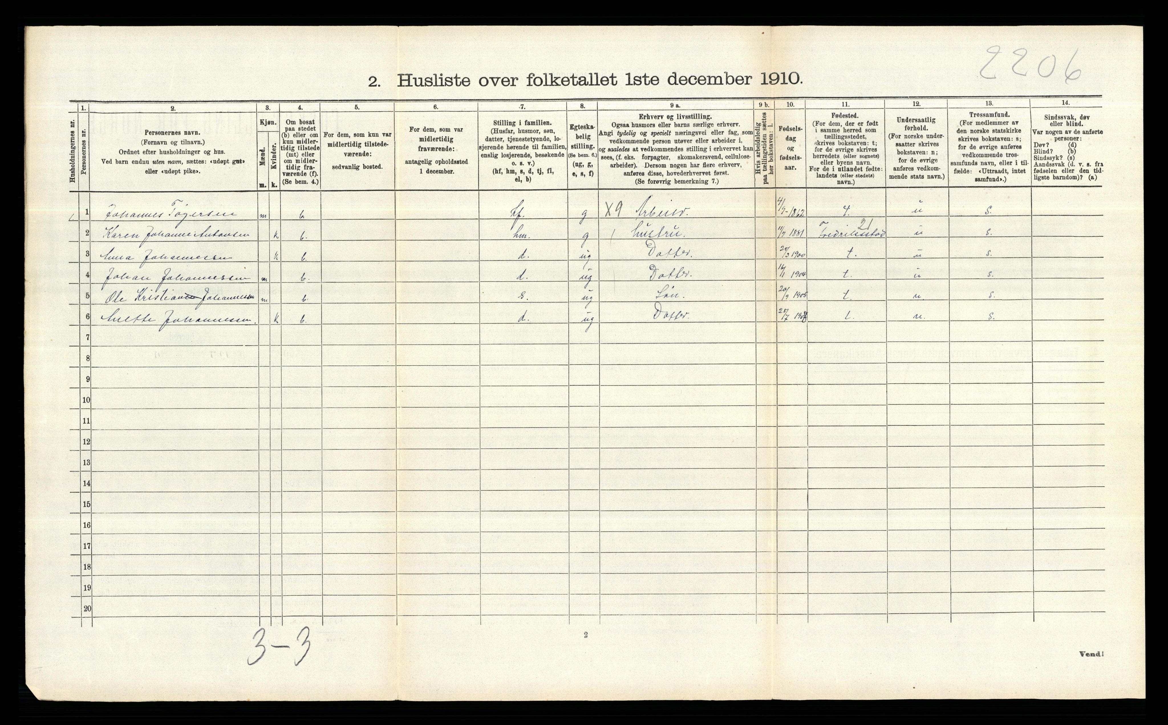 RA, 1910 census for Rakkestad, 1910, p. 1488