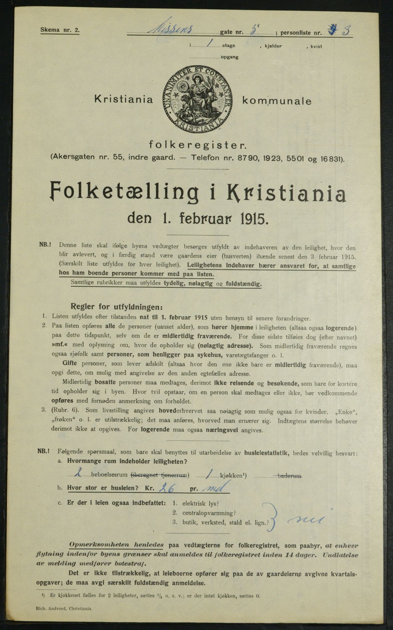 OBA, Municipal Census 1915 for Kristiania, 1915, p. 70642