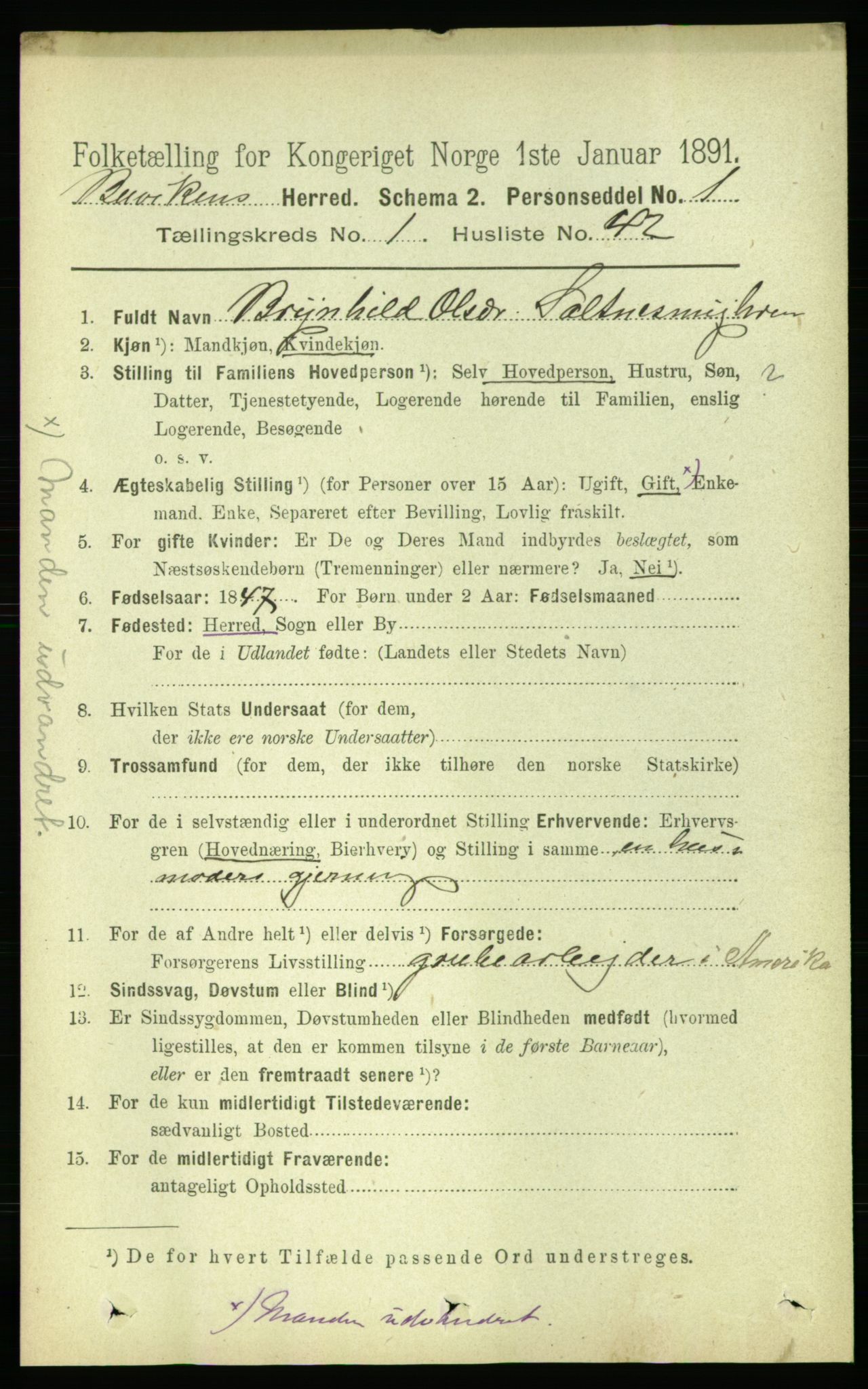 RA, 1891 census for 1656 Buvik, 1891, p. 286