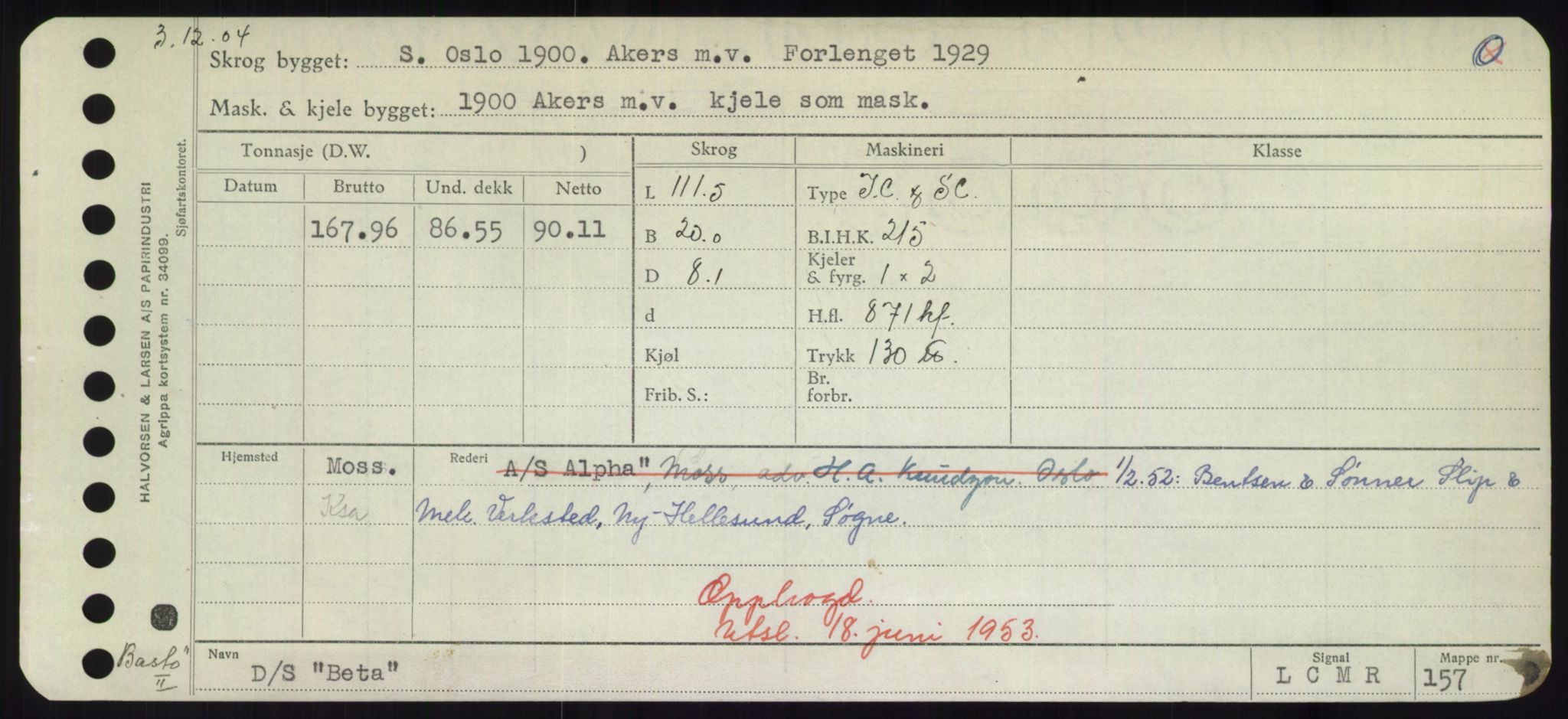 Sjøfartsdirektoratet med forløpere, Skipsmålingen, RA/S-1627/H/Hd/L0003: Fartøy, B-Bev, p. 943