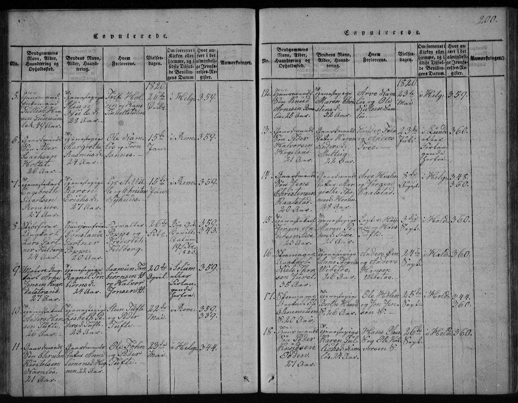 Holla kirkebøker, SAKO/A-272/F/Fa/L0003: Parish register (official) no. 3, 1815-1830, p. 200