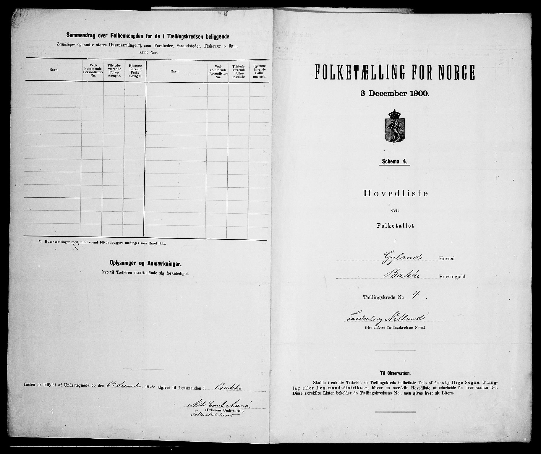 SAK, 1900 census for Gyland, 1900, p. 22