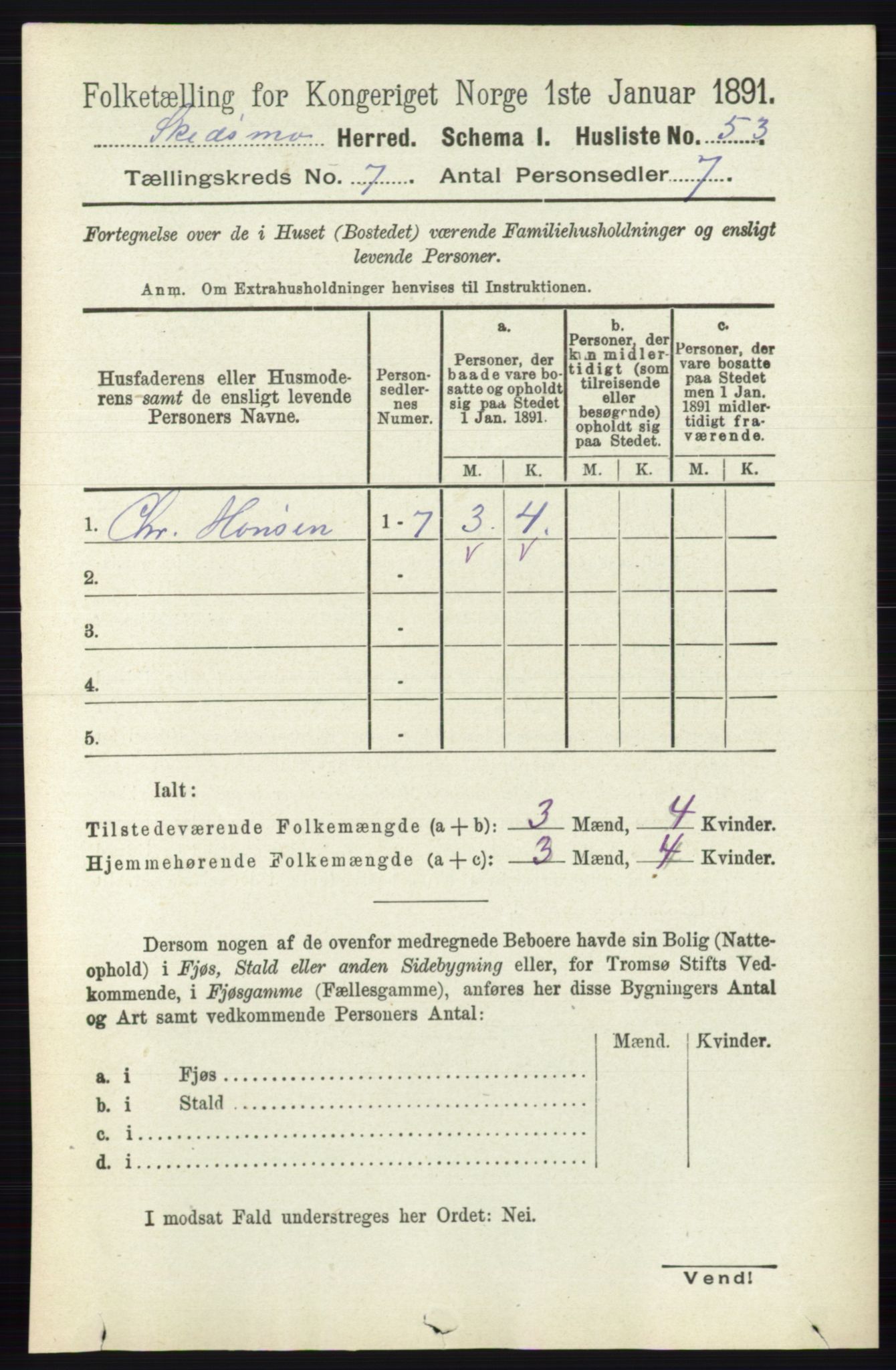 RA, 1891 census for 0231 Skedsmo, 1891, p. 3319