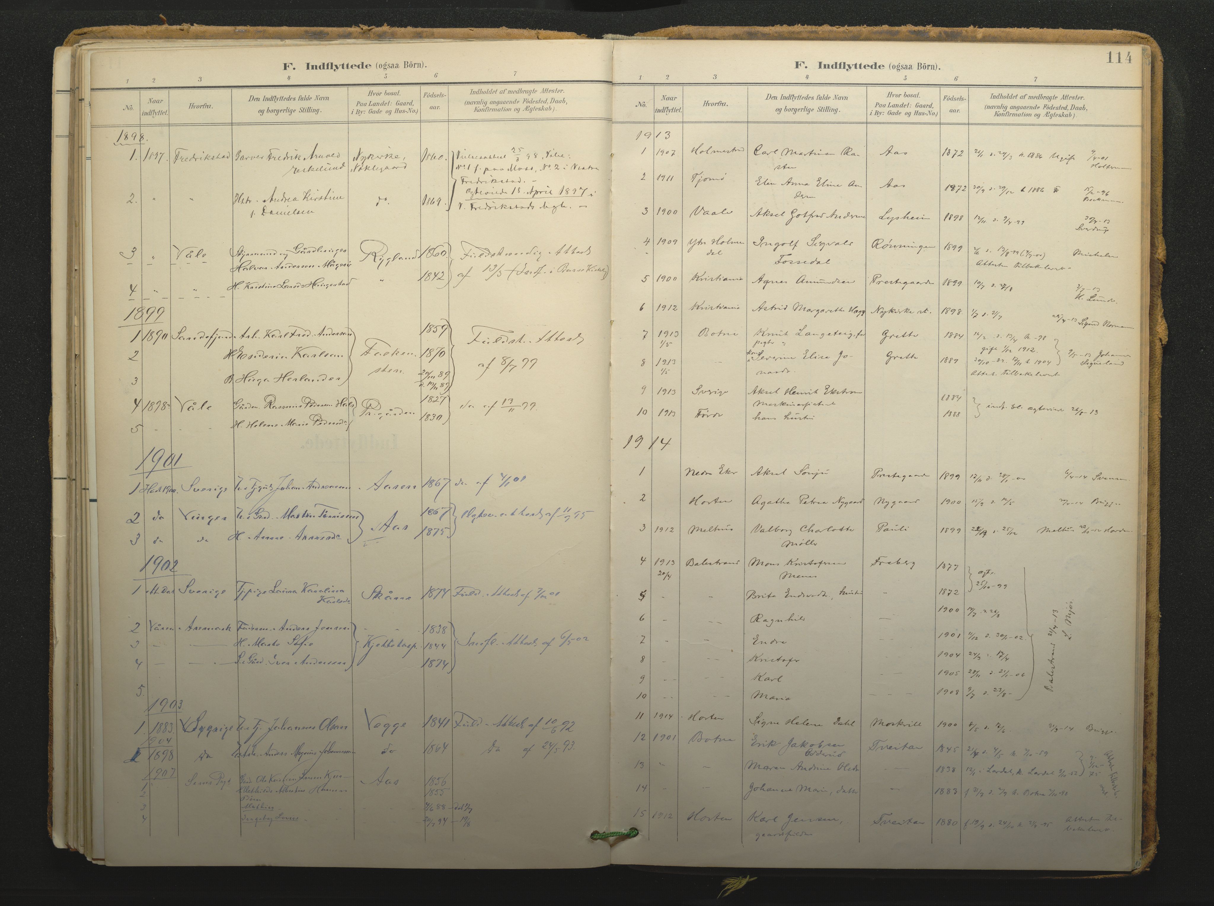 Borre kirkebøker, SAKO/A-338/F/Fc/L0003: Parish register (official) no. III 3, 1896-1919, p. 114