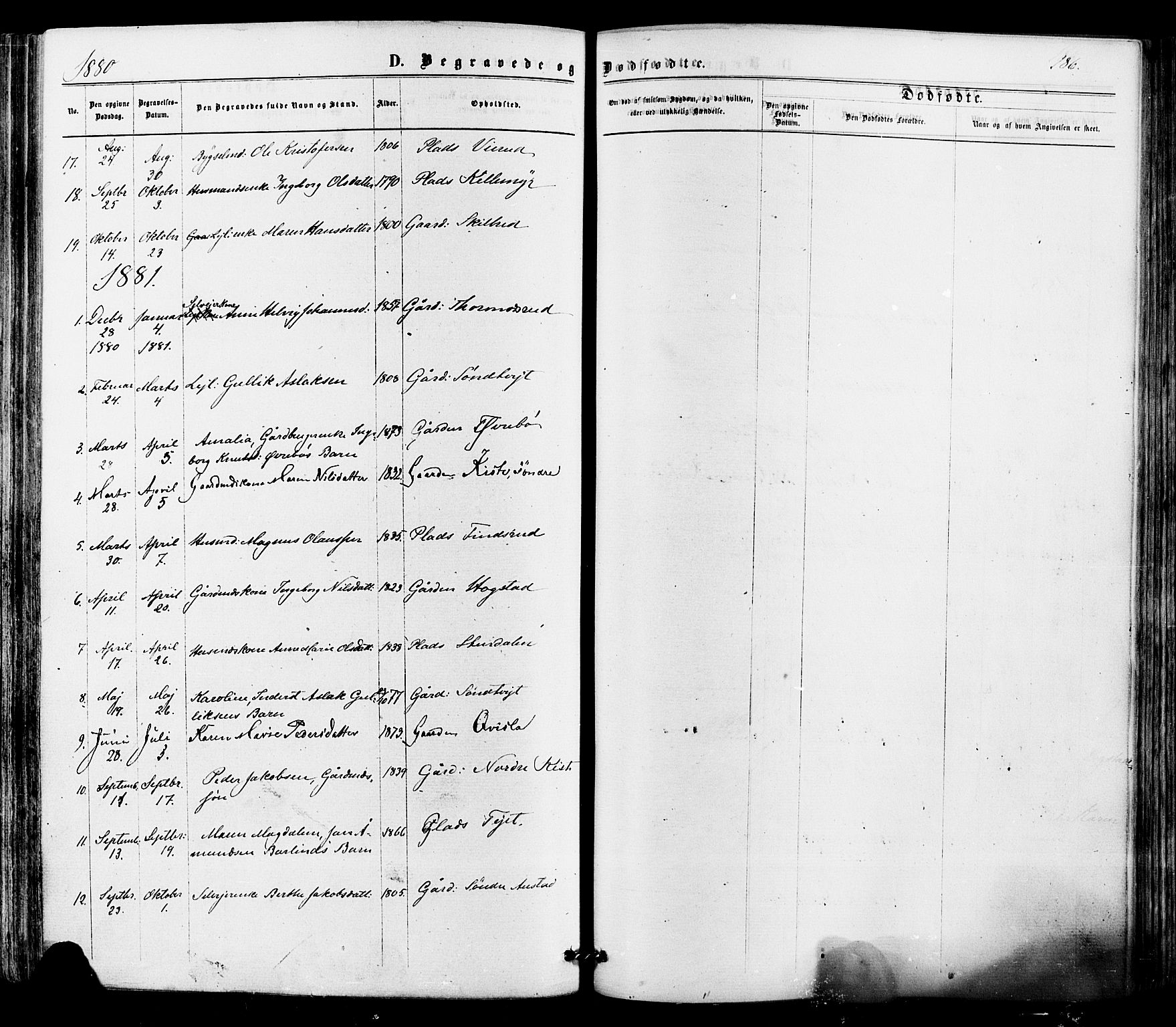 Siljan kirkebøker, SAKO/A-300/F/Fa/L0002: Parish register (official) no. 2, 1870-1895, p. 186