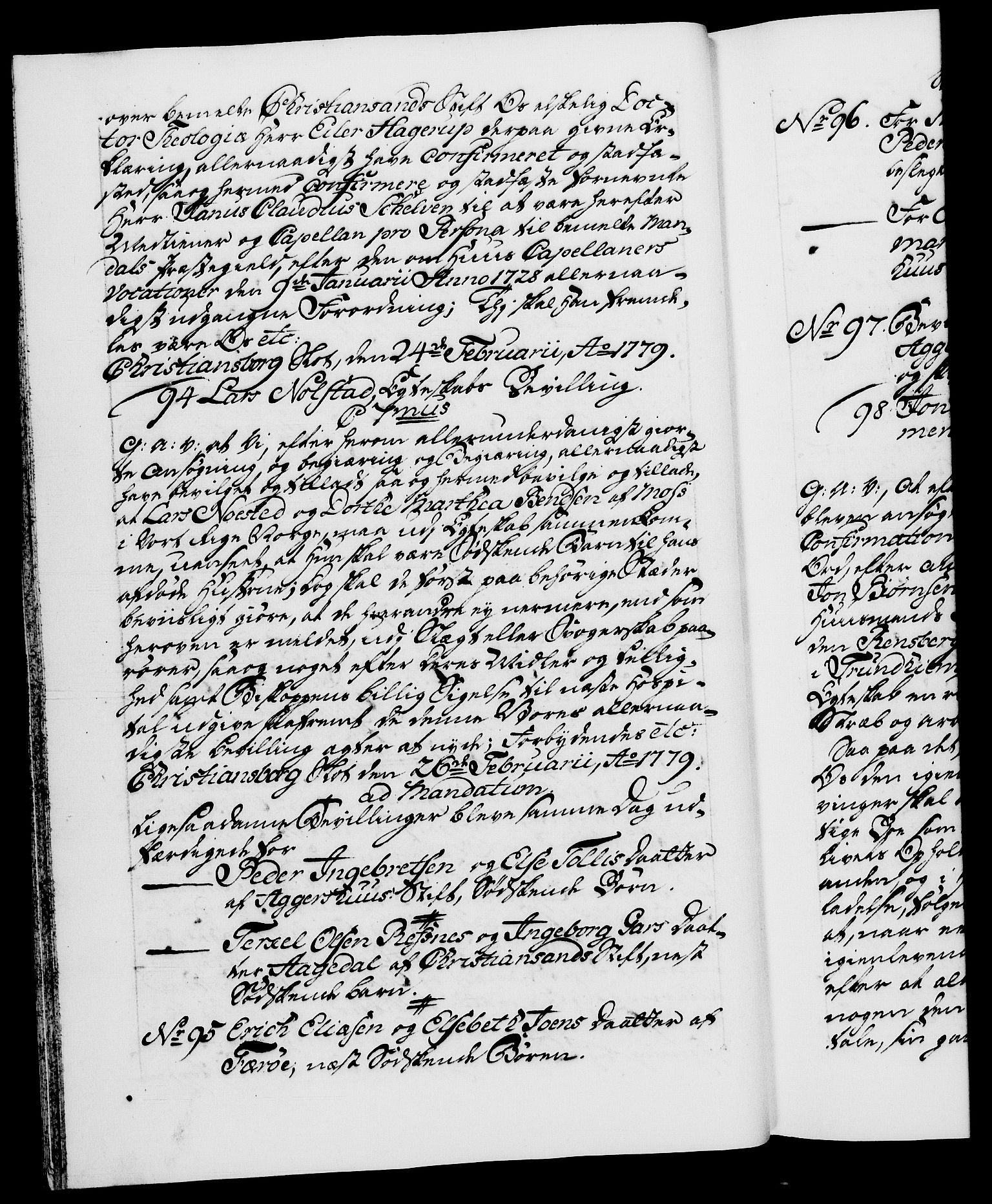 Danske Kanselli 1572-1799, RA/EA-3023/F/Fc/Fca/Fcaa/L0048: Norske registre, 1779-1781, p. 34b