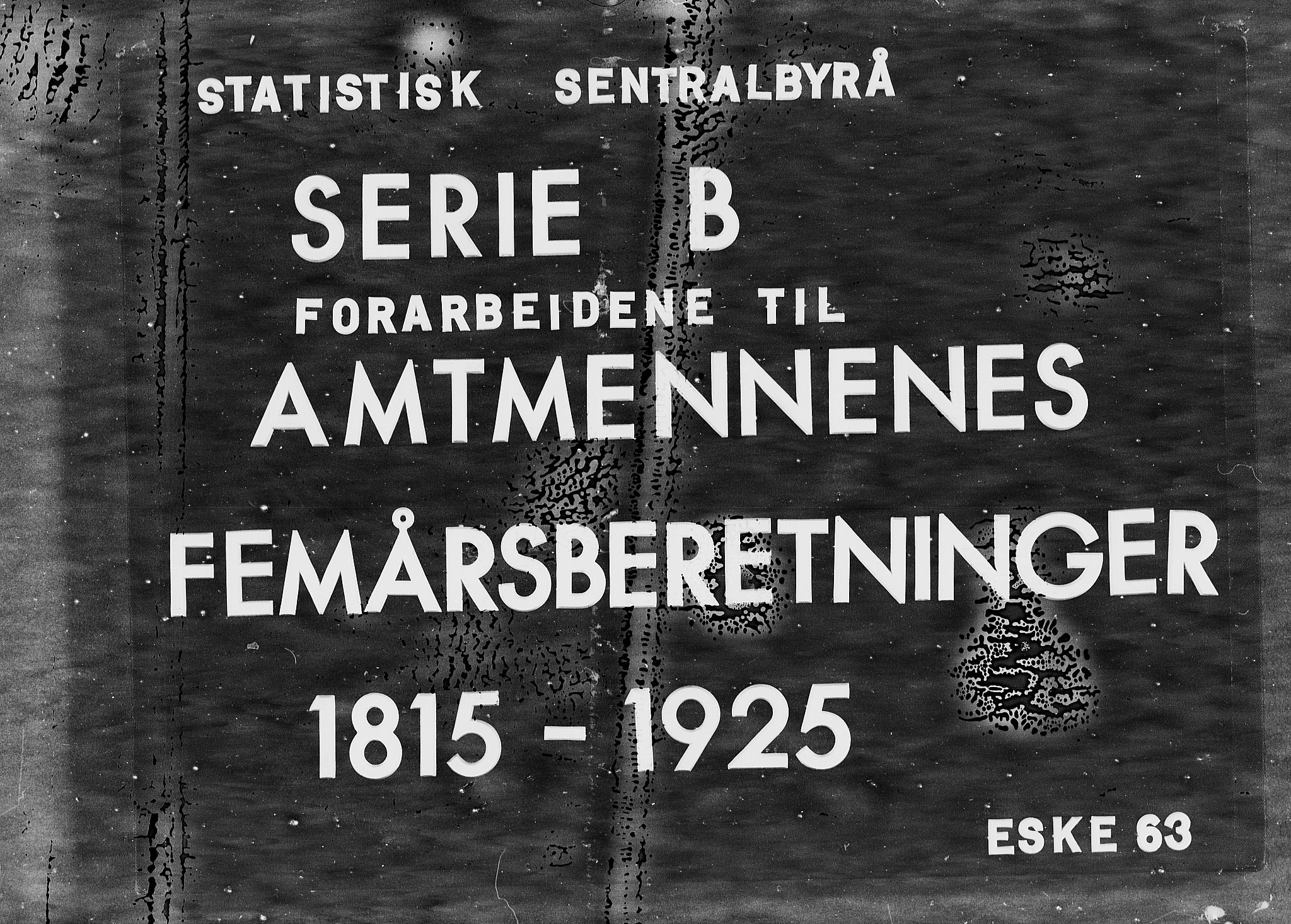 Statistisk sentralbyrå, Næringsøkonomiske emner, Generelt - Amtmennenes femårsberetninger, AV/RA-S-2233/F/Fa/L0063: --, 1885, p. 1