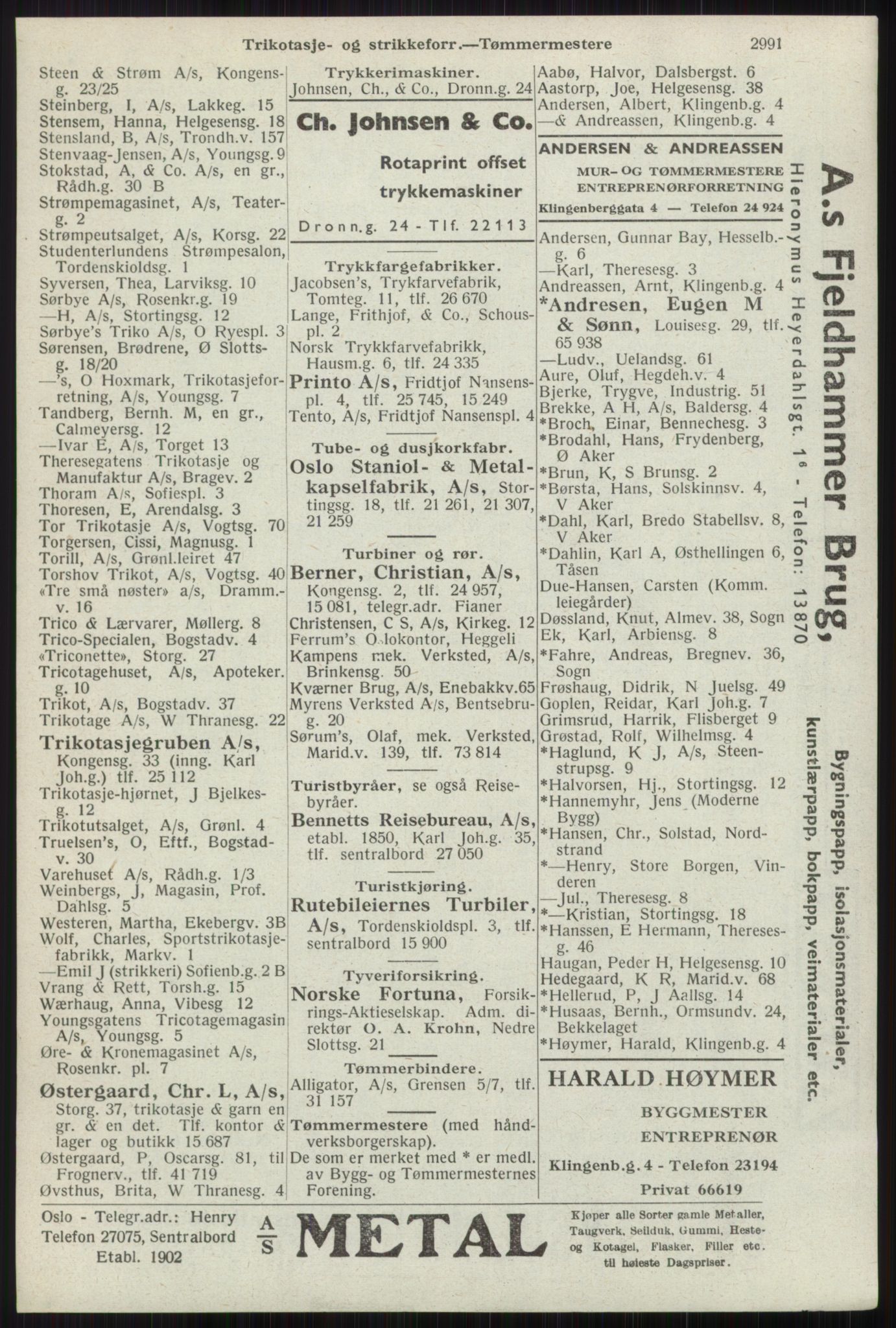 Kristiania/Oslo adressebok, PUBL/-, 1941, p. 2991