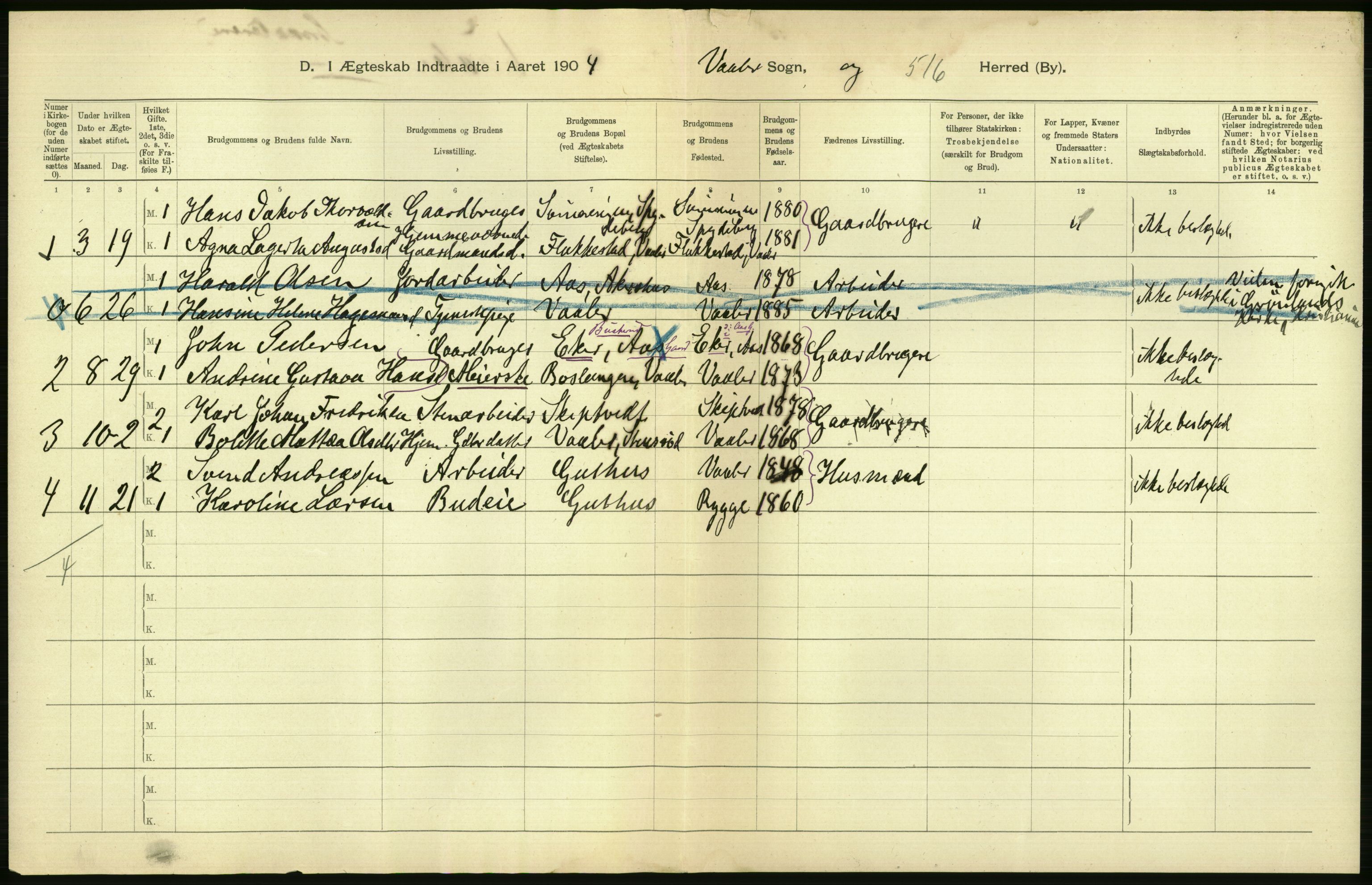 Statistisk sentralbyrå, Sosiodemografiske emner, Befolkning, AV/RA-S-2228/D/Df/Dfa/Dfab/L0001: Smålenenes amt: Fødte, gifte, døde, 1904, p. 617