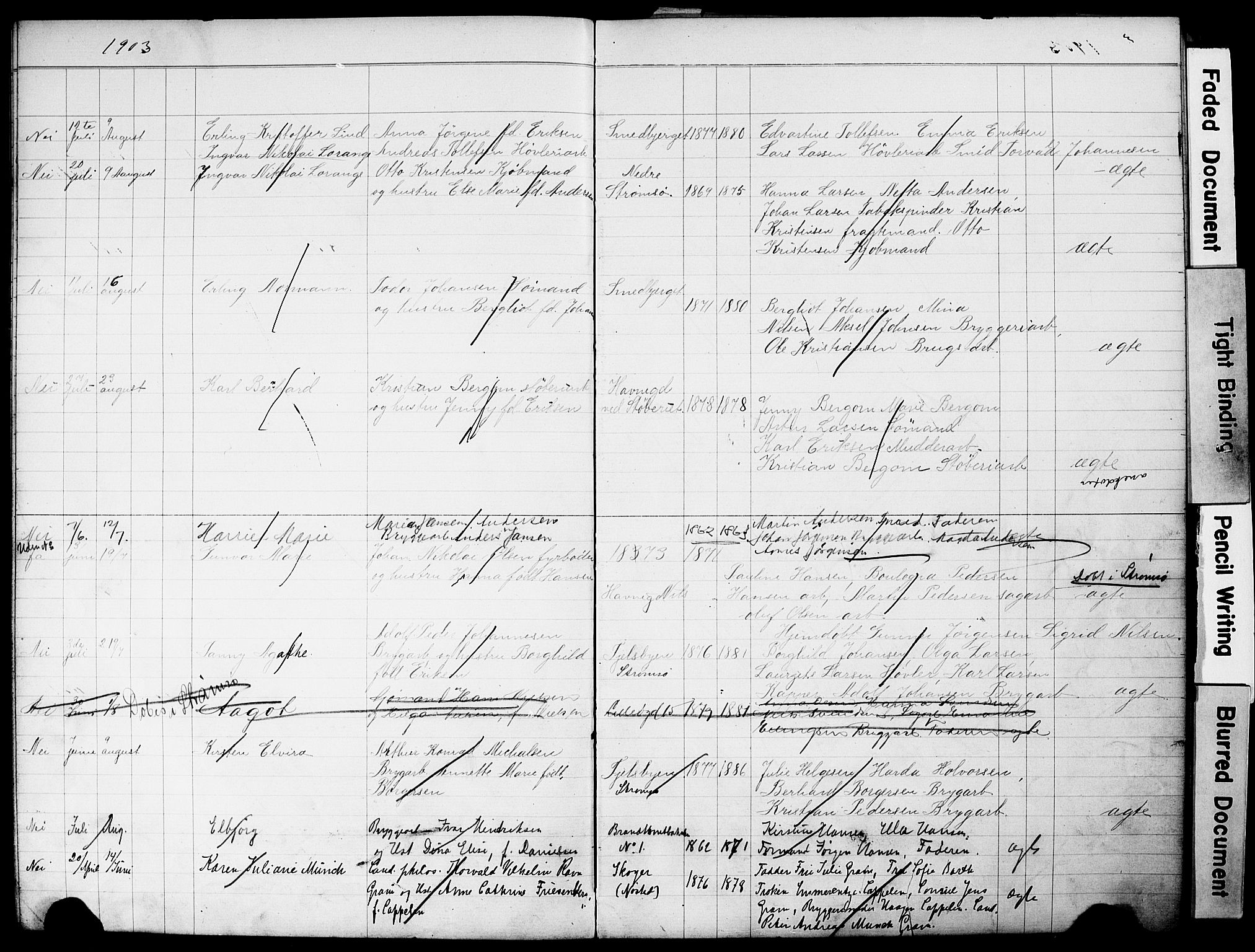 Strømsø kirkebøker, AV/SAKO-A-246/Y/Yb/L0001: Parish register draft no. II 1, 1896-1904