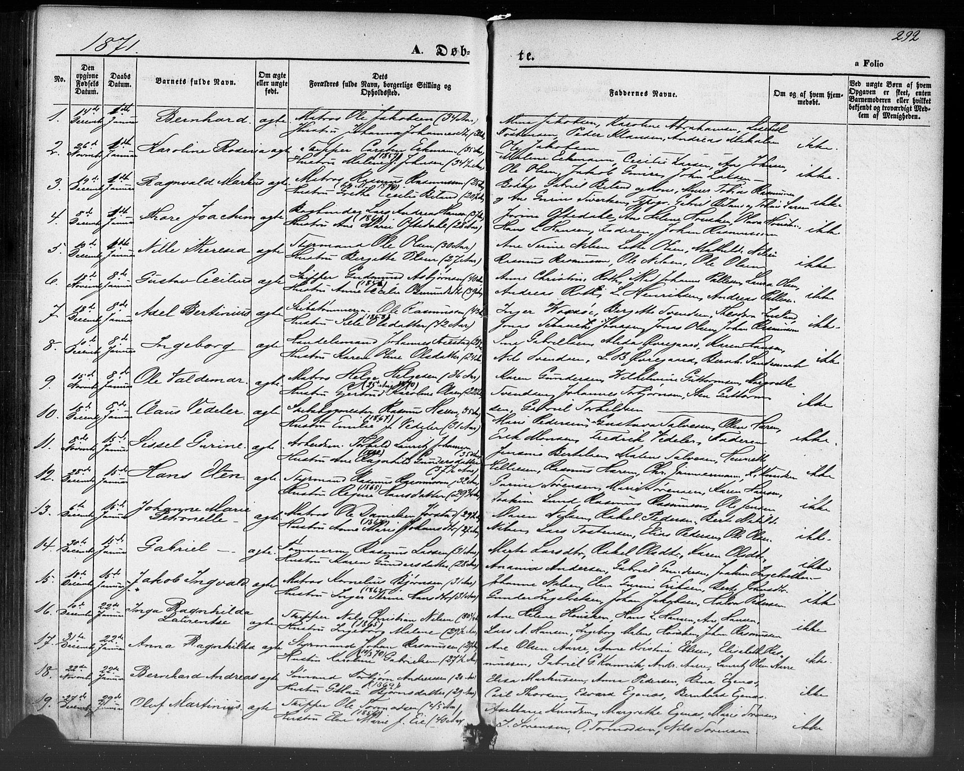 Domkirken sokneprestkontor, SAST/A-101812/001/30/30BB/L0012: Parish register (copy) no. B 12, 1860-1871, p. 292