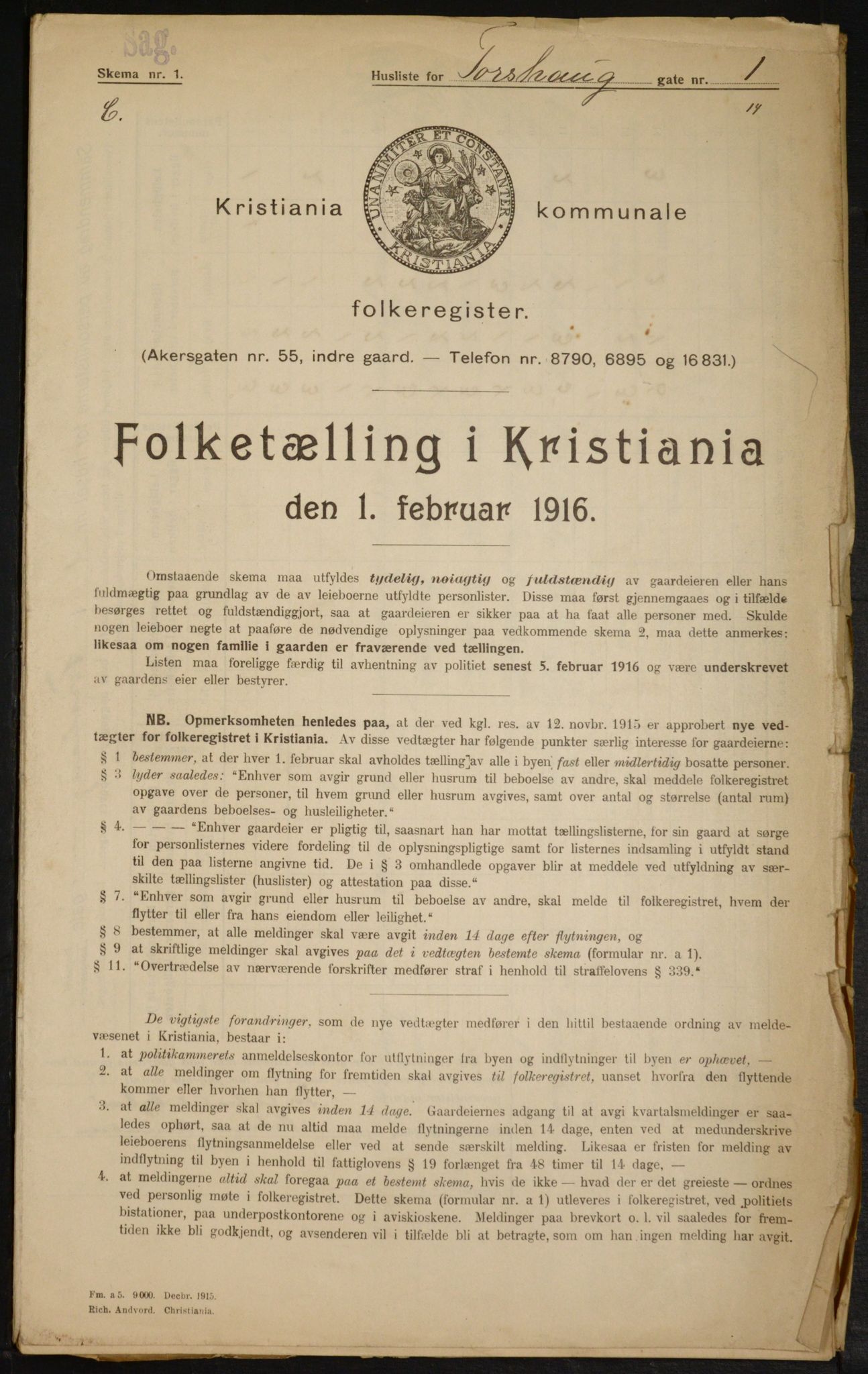 OBA, Municipal Census 1916 for Kristiania, 1916, p. 117623