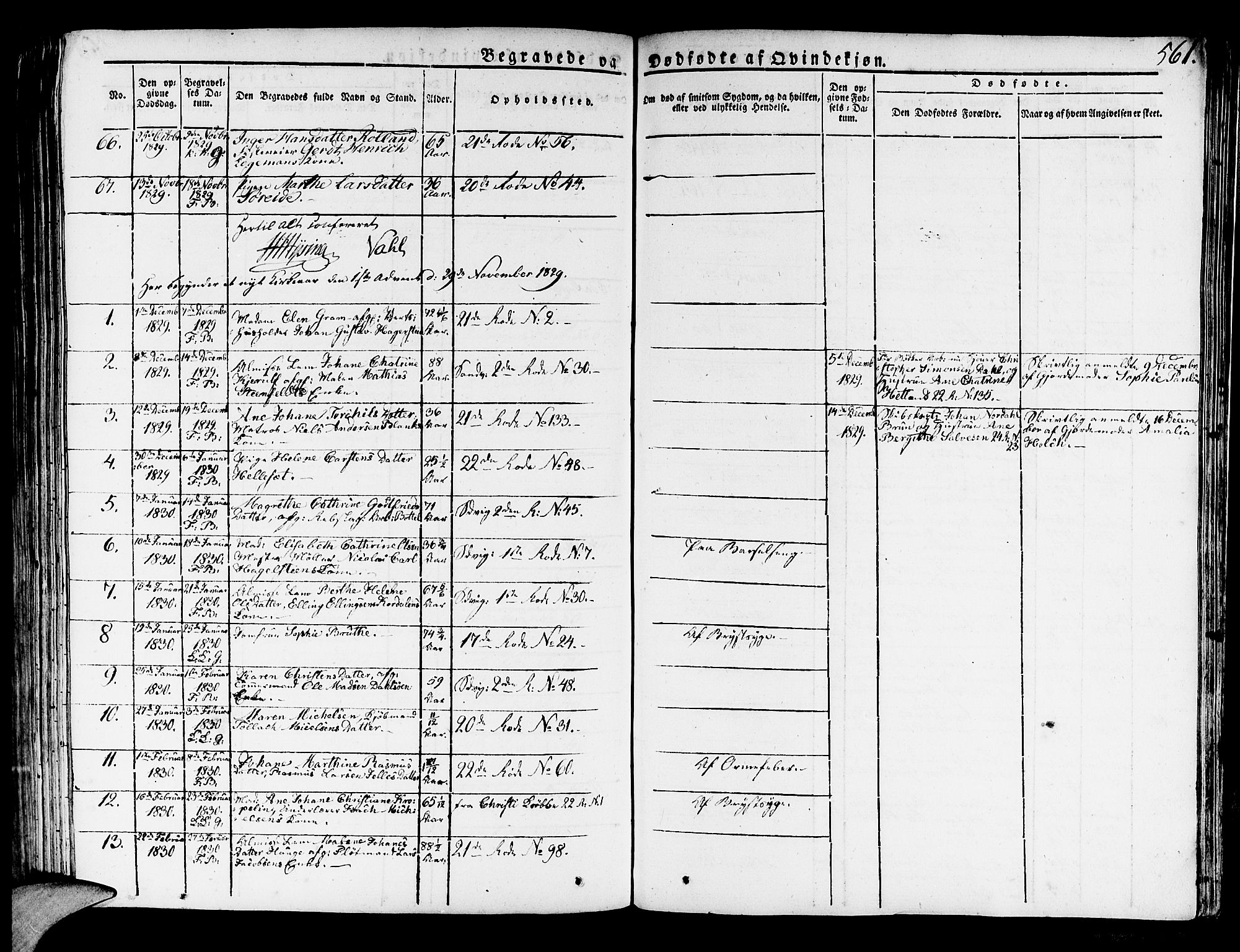 Korskirken sokneprestembete, SAB/A-76101/H/Haa/L0014: Parish register (official) no. A 14, 1823-1835, p. 561