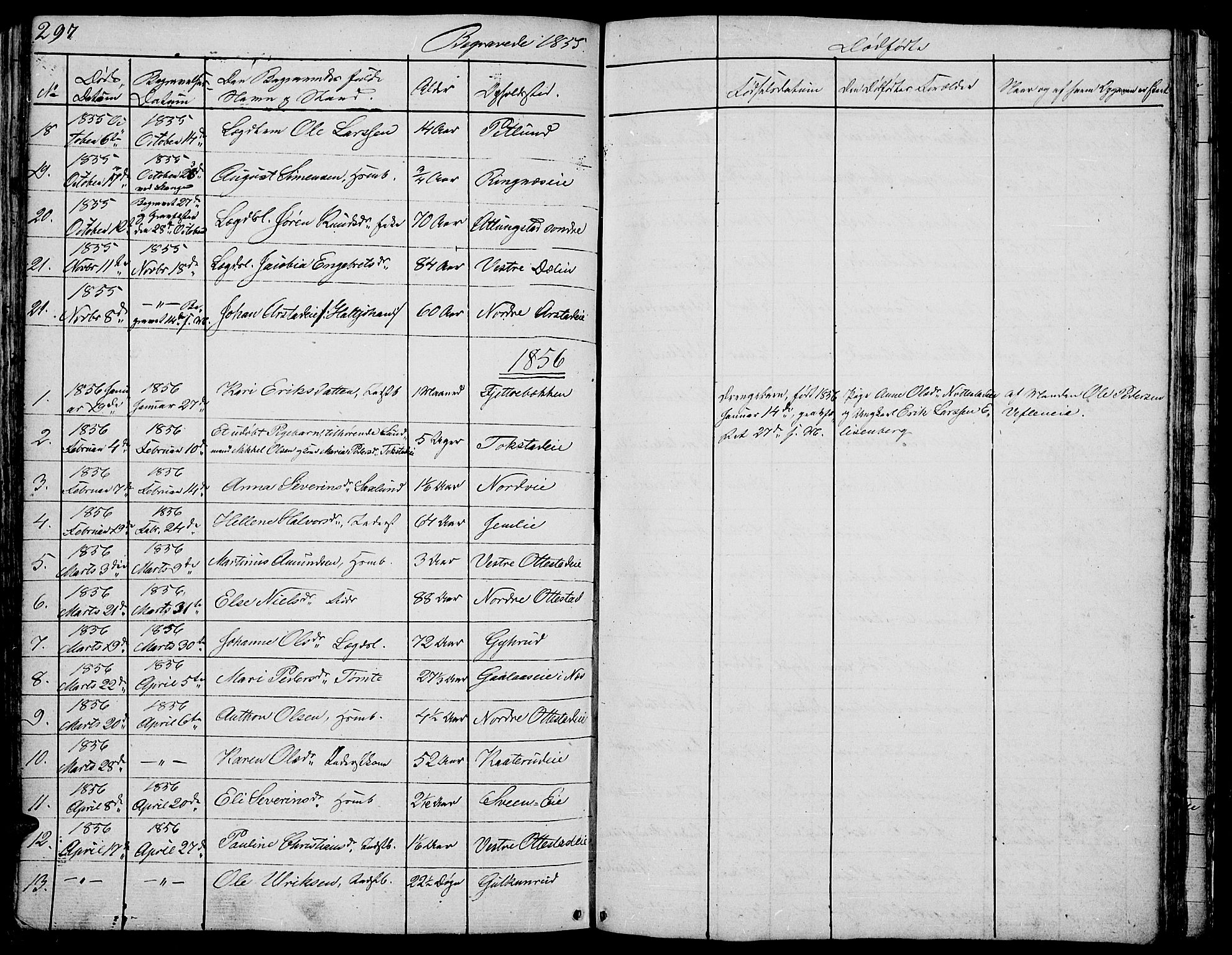 Stange prestekontor, SAH/PREST-002/L/L0002: Parish register (copy) no. 2, 1838-1879, p. 297