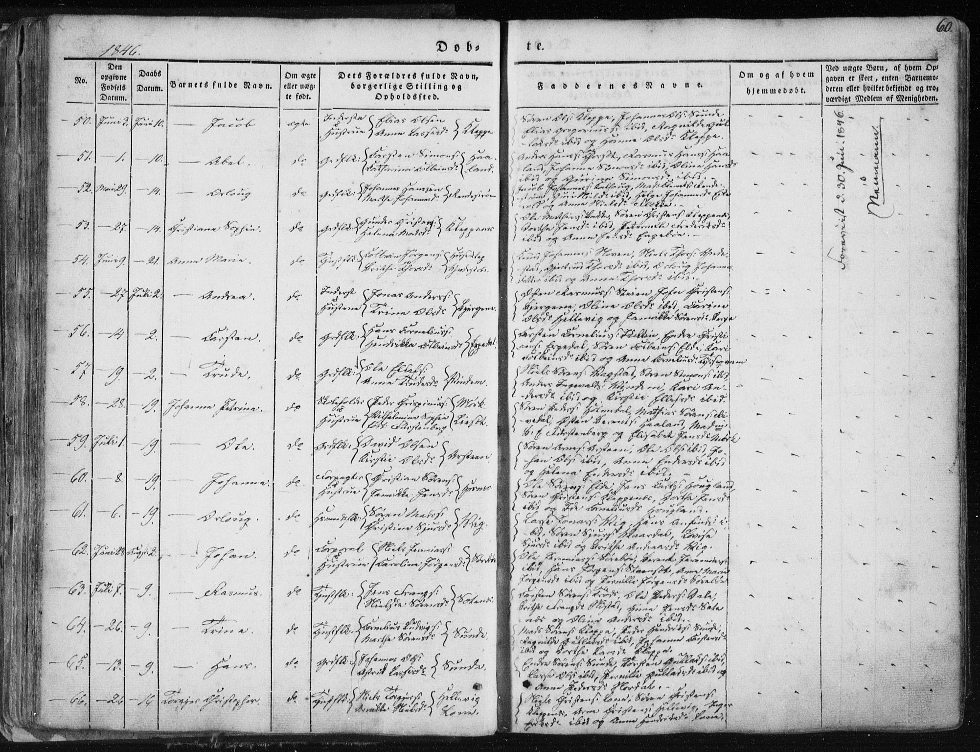 Fjaler sokneprestembete, SAB/A-79801/H/Haa/Haaa/L0006: Parish register (official) no. A 6, 1835-1884, p. 60