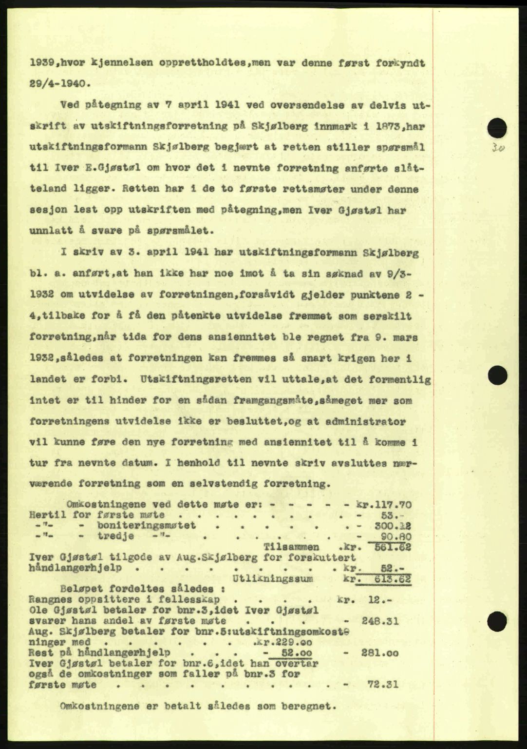 Nordmøre sorenskriveri, AV/SAT-A-4132/1/2/2Ca: Mortgage book no. A92, 1942-1942, Diary no: : 1612/1942
