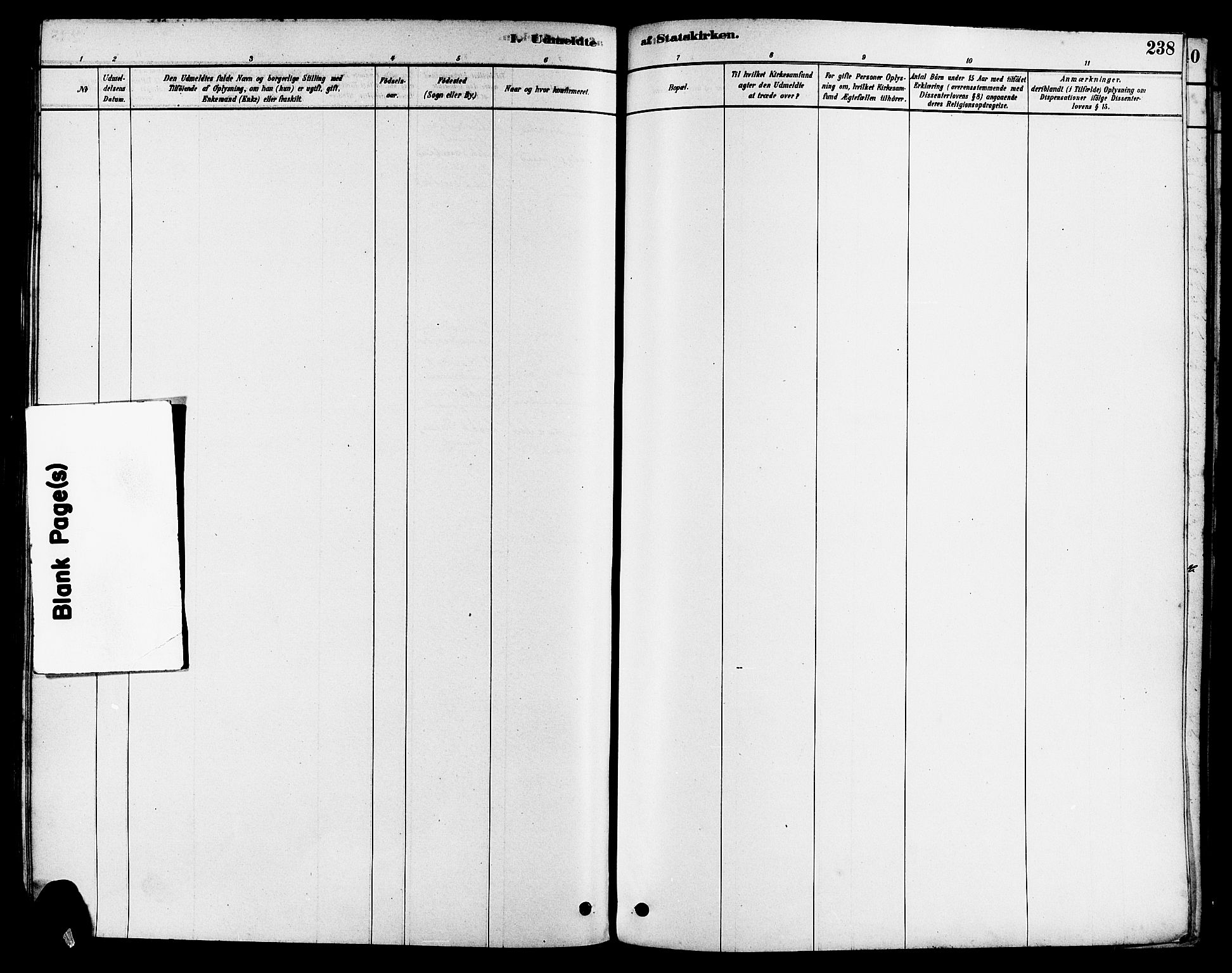 Haugesund sokneprestkontor, AV/SAST-A -101863/H/Ha/Haa/L0003: Parish register (official) no. A 3, 1885-1890, p. 238