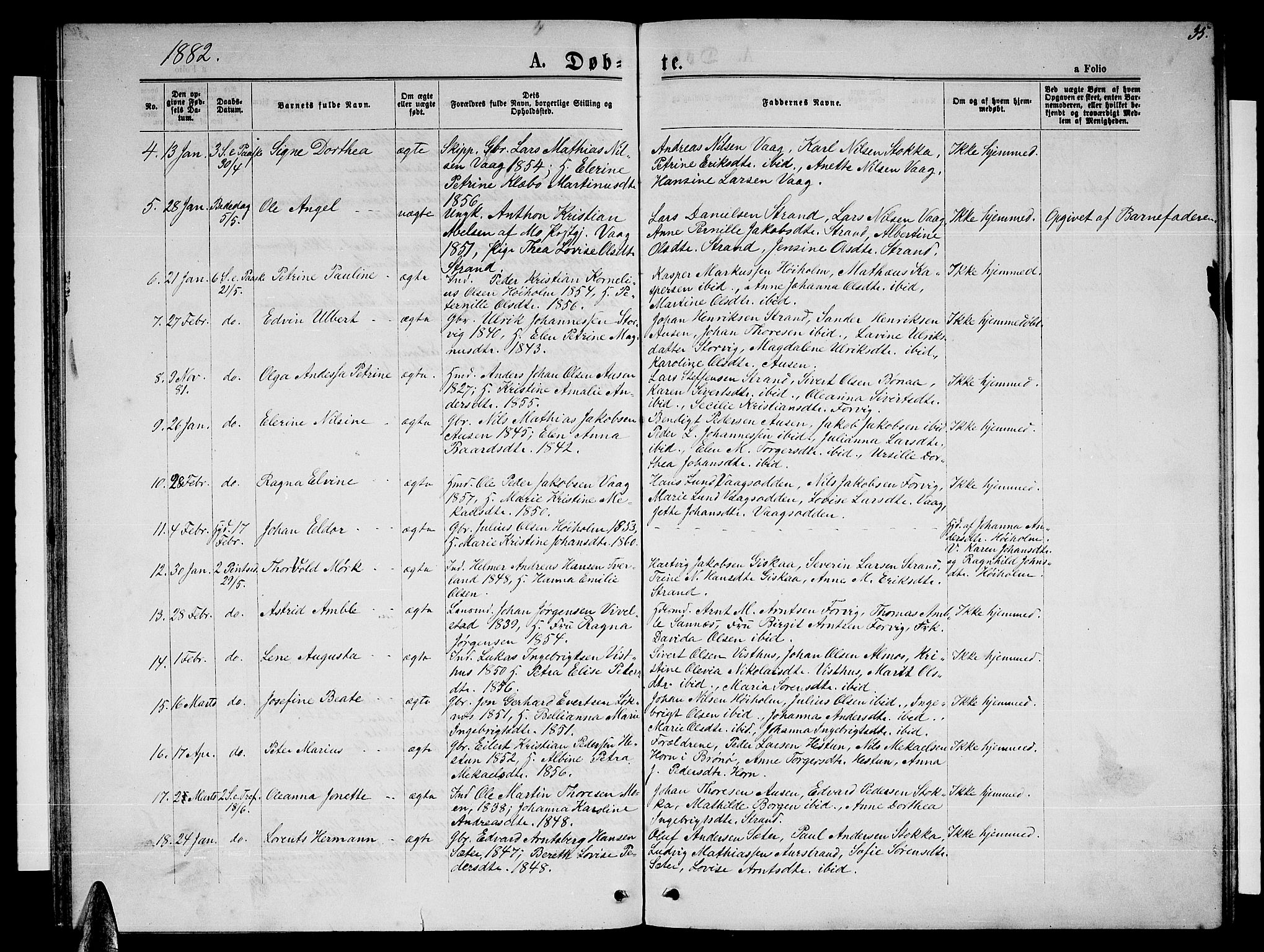 Ministerialprotokoller, klokkerbøker og fødselsregistre - Nordland, AV/SAT-A-1459/819/L0276: Parish register (copy) no. 819C02, 1869-1887, p. 35