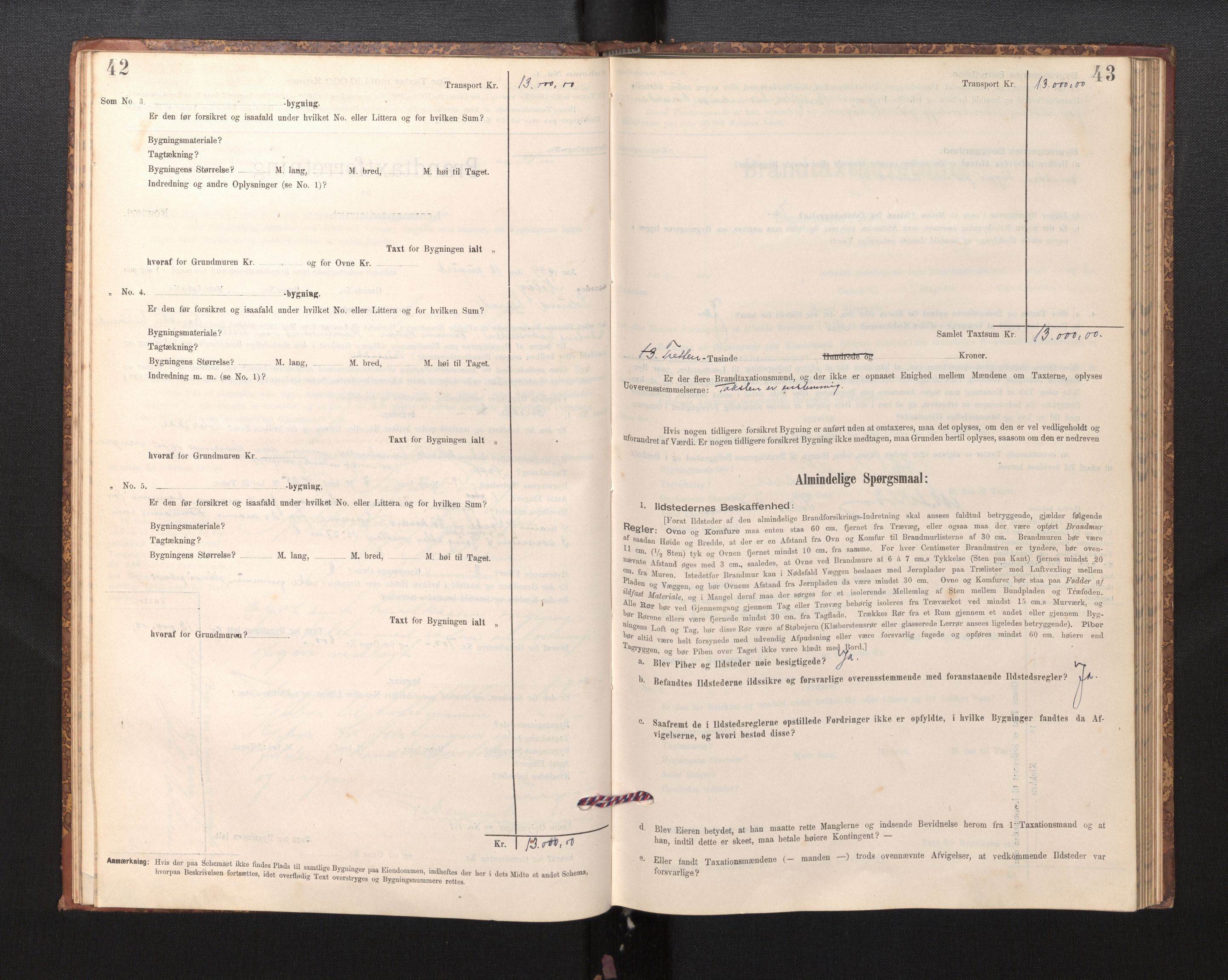 Lensmannen i Solund, SAB/A-30001/0012/L0002: Branntakstprotokoll, skjematakst, 1896-1939, p. 42-43