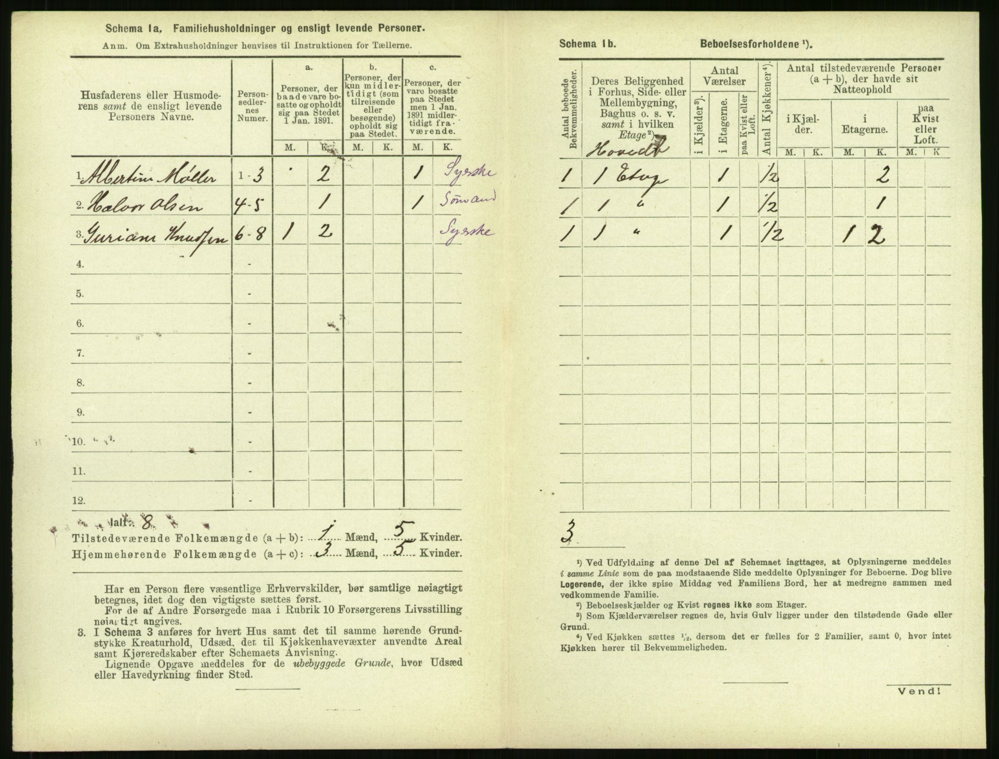 RA, 1891 census for 1106 Haugesund, 1891, p. 138