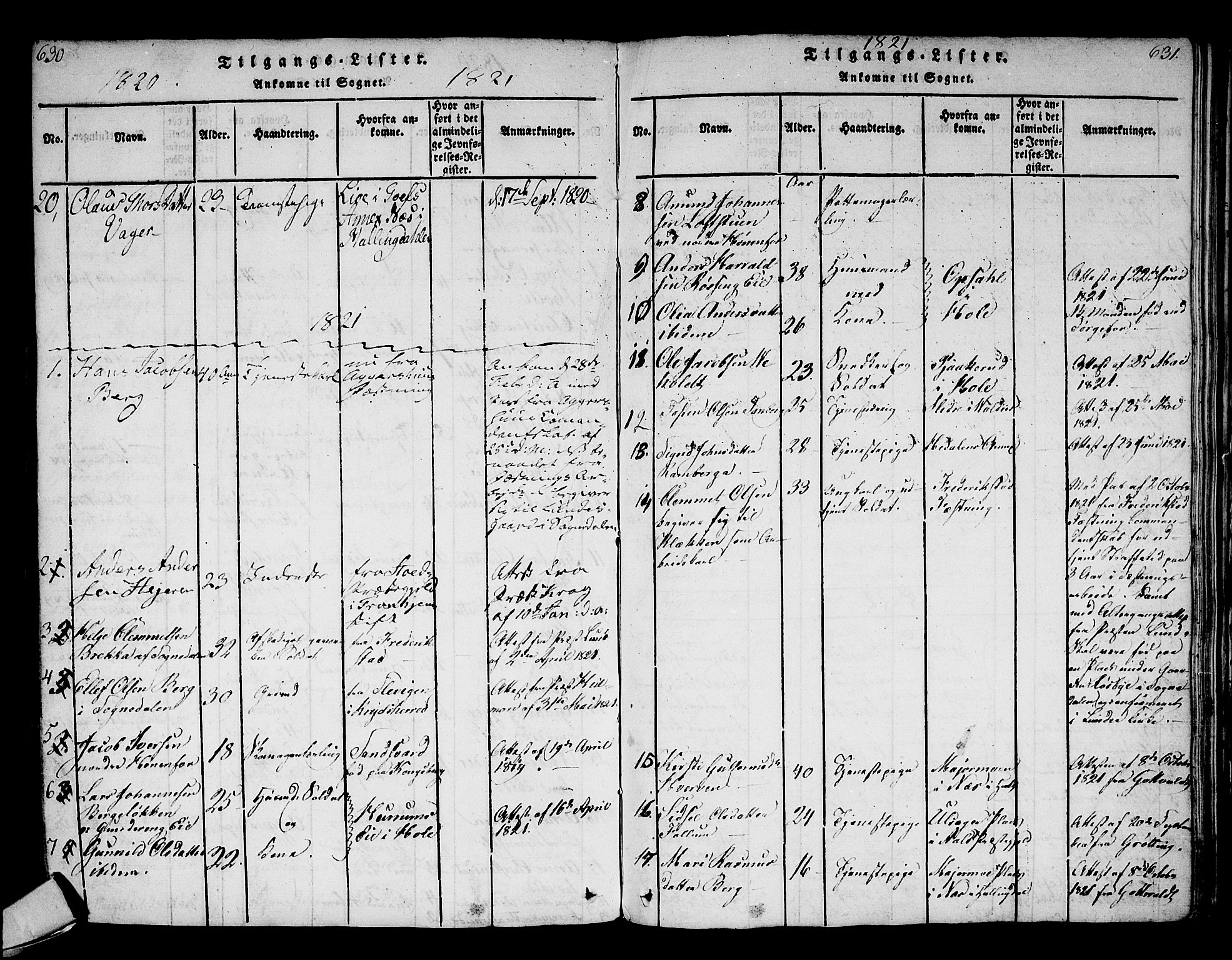 Norderhov kirkebøker, SAKO/A-237/F/Fa/L0008: Parish register (official) no. 8, 1814-1833, p. 630-631