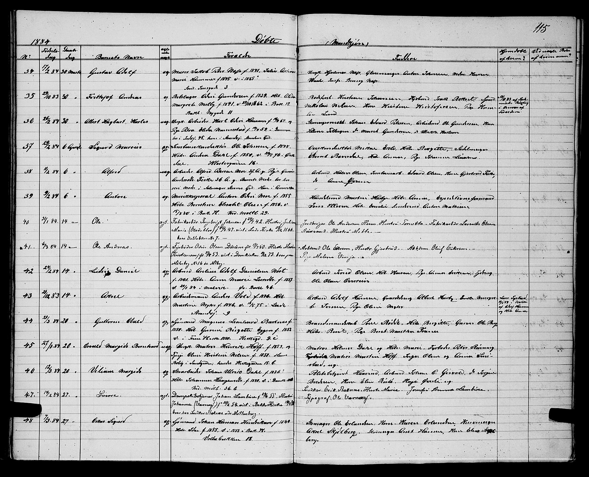 Ministerialprotokoller, klokkerbøker og fødselsregistre - Sør-Trøndelag, AV/SAT-A-1456/604/L0220: Parish register (copy) no. 604C03, 1870-1885, p. 115