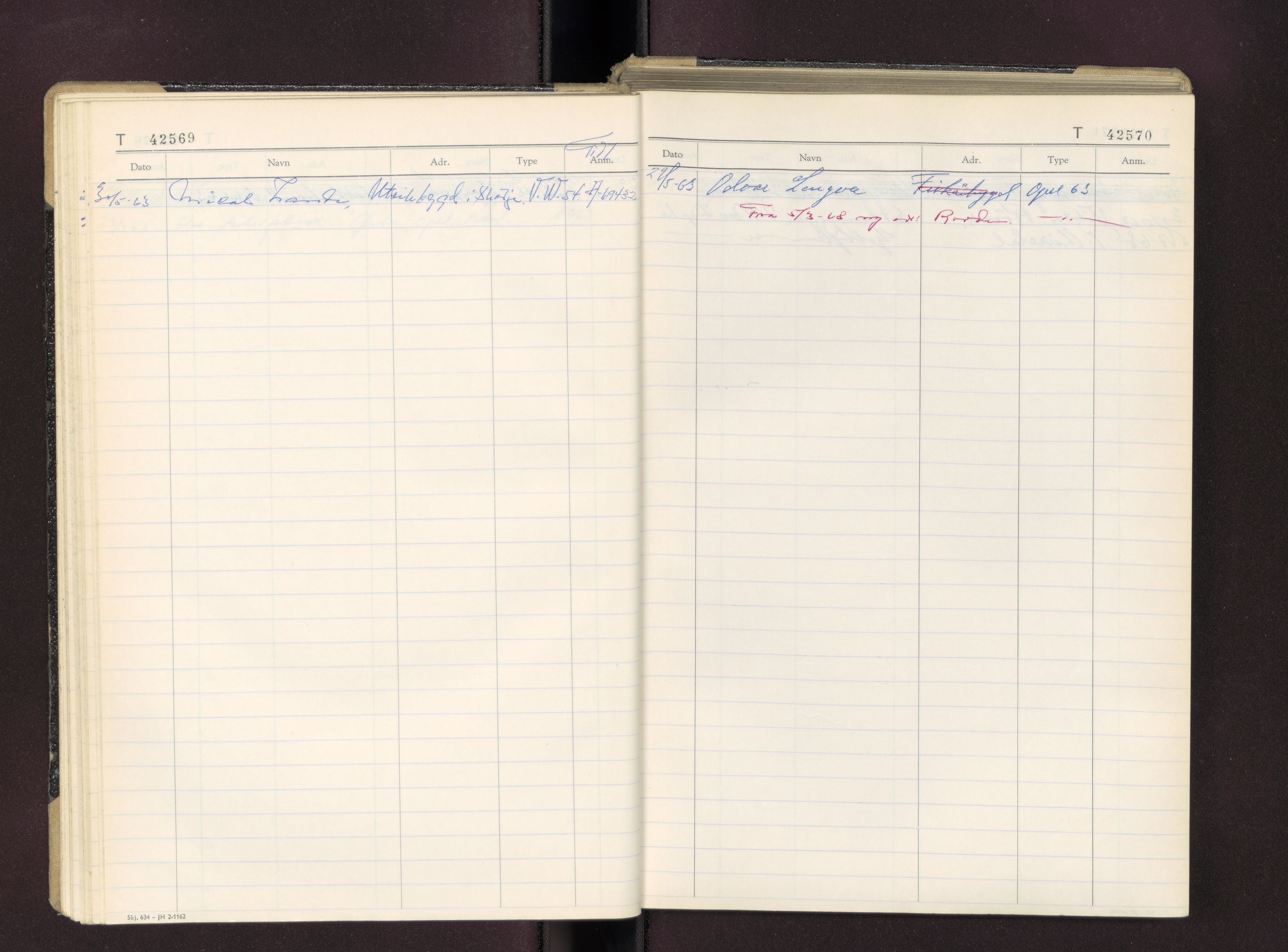 Møre og Romsdal vegkontor - Ålesund trafikkstasjon, AV/SAT-A-4099/F/Fc/L0038: Bilregister; T 42500 - T 42999, 1960-1970