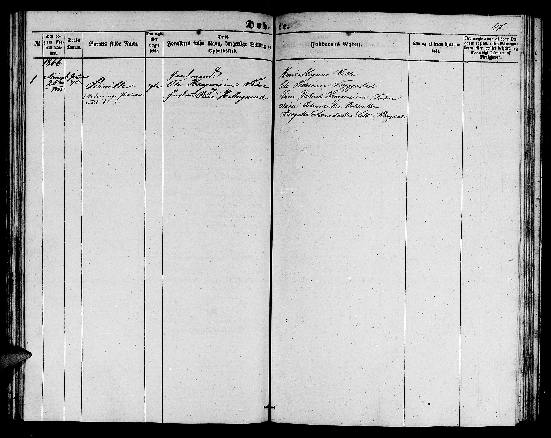 Ministerialprotokoller, klokkerbøker og fødselsregistre - Møre og Romsdal, AV/SAT-A-1454/517/L0228: Parish register (copy) no. 517C01, 1854-1865, p. 47