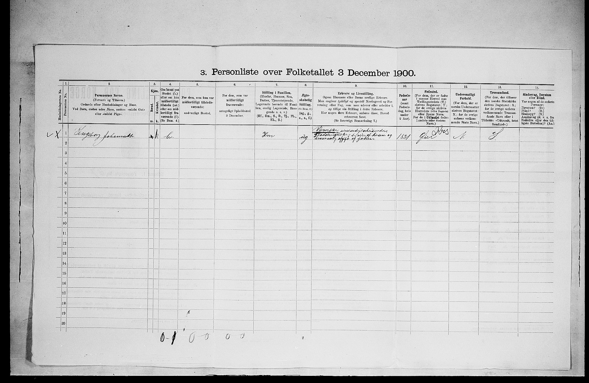 SAH, 1900 census for Ringsaker, 1900, p. 3061