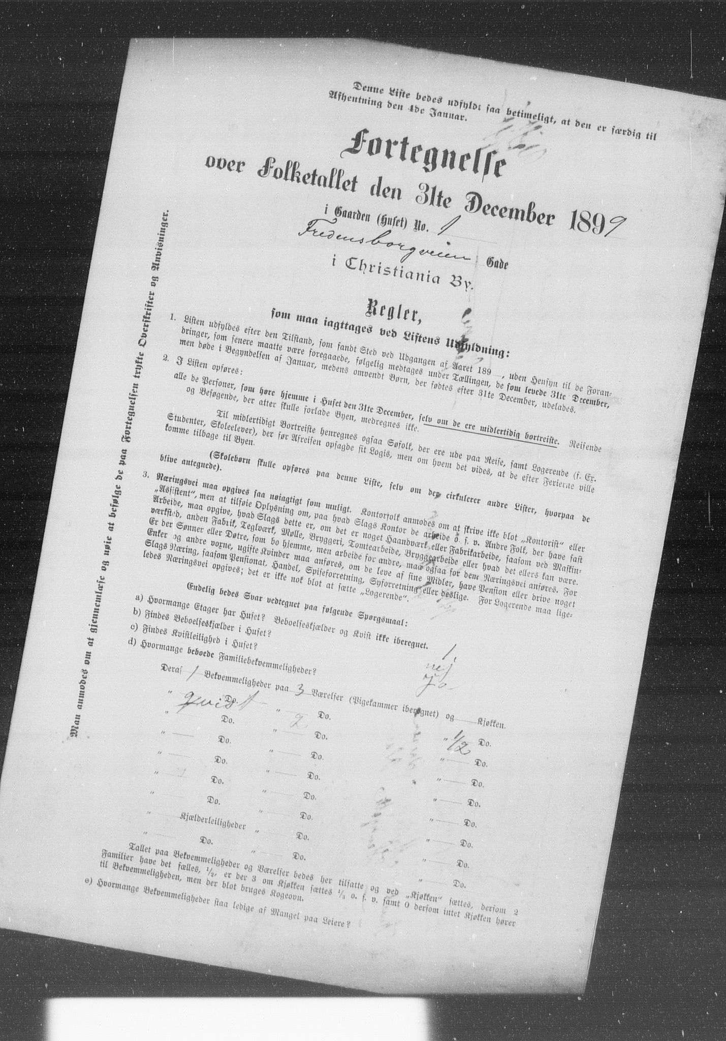 OBA, Municipal Census 1899 for Kristiania, 1899, p. 3379