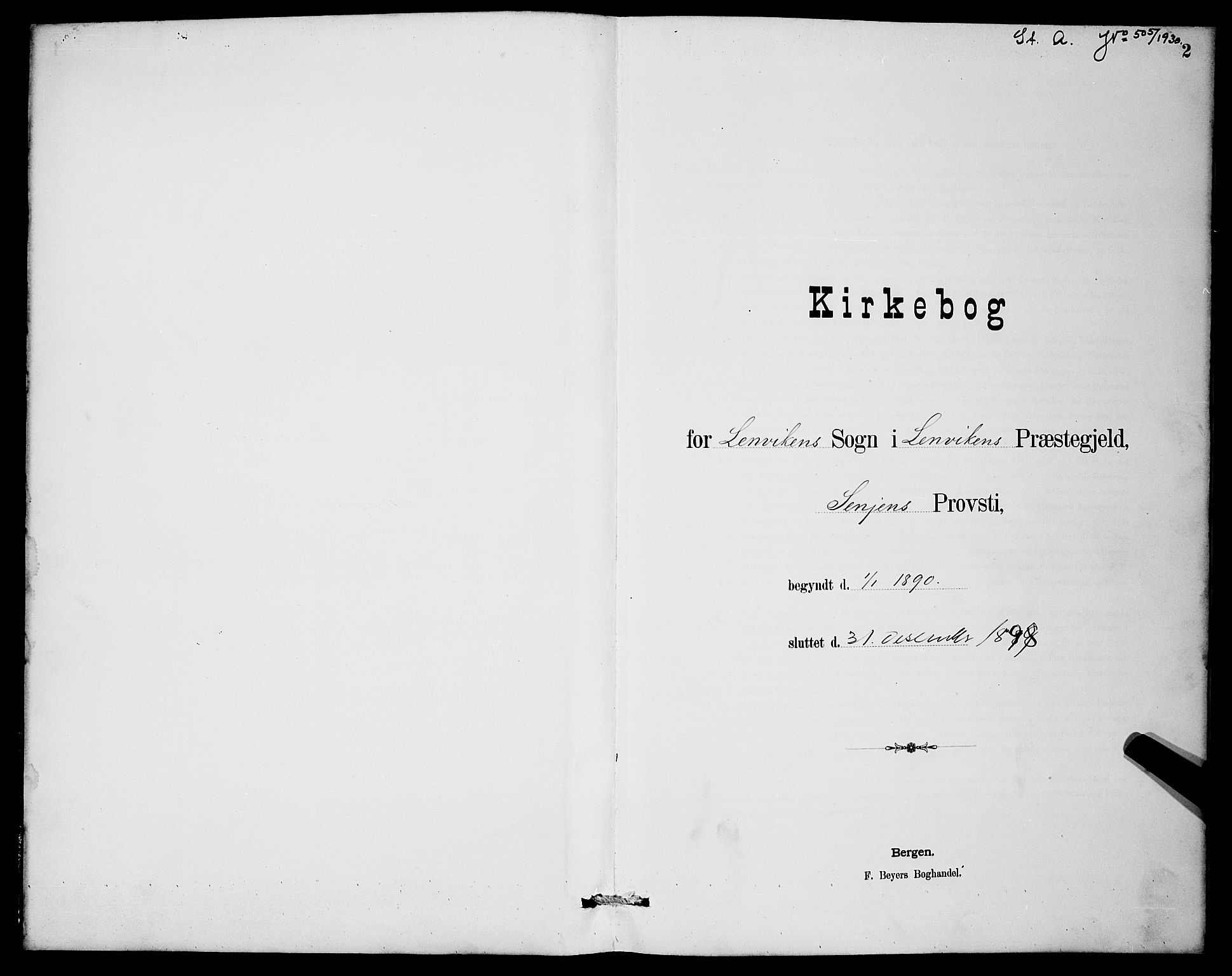 Lenvik sokneprestembete, SATØ/S-1310/H/Ha/Hab/L0007klokker: Parish register (copy) no. 7, 1890-1898, p. 2