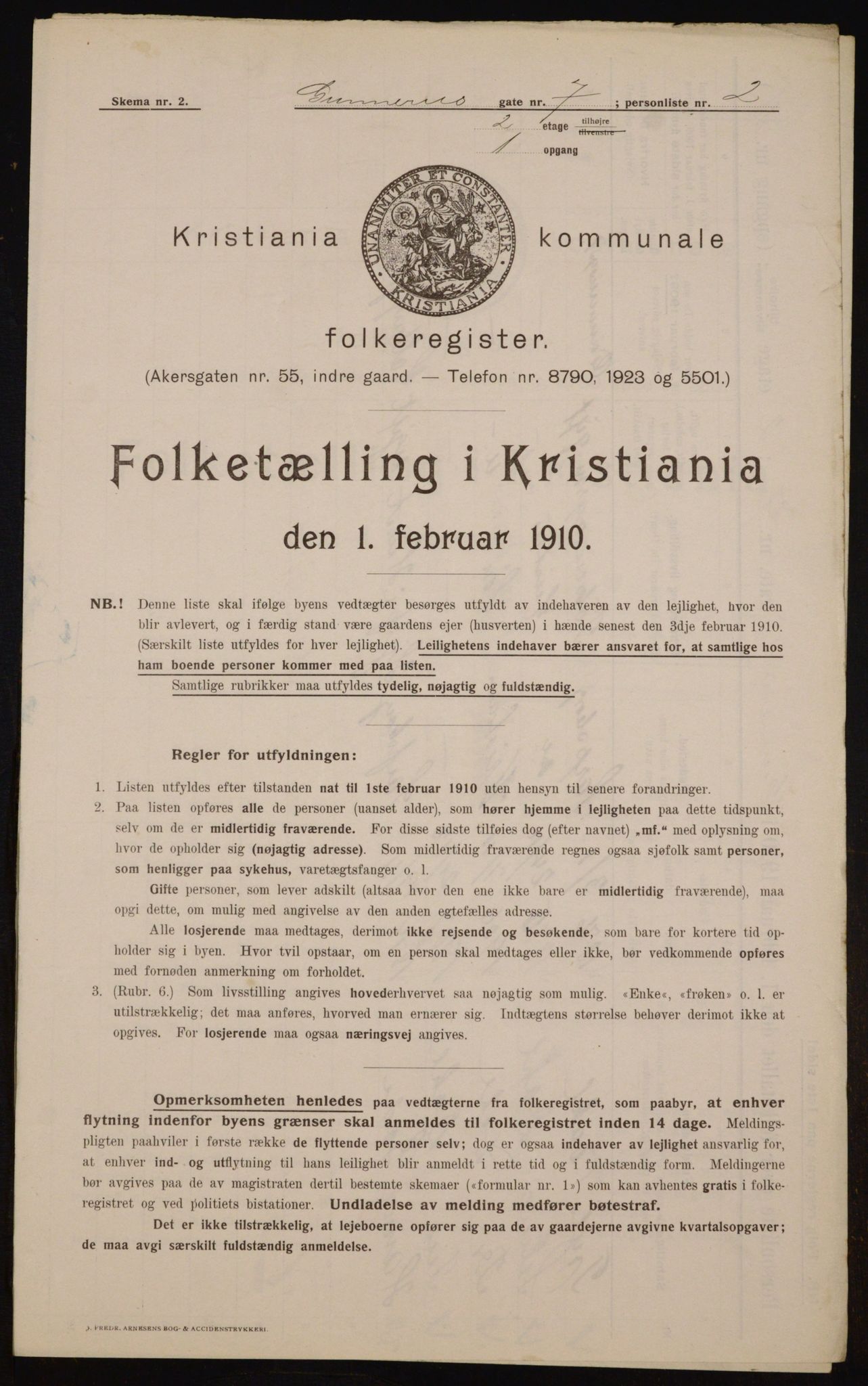 OBA, Municipal Census 1910 for Kristiania, 1910, p. 5042