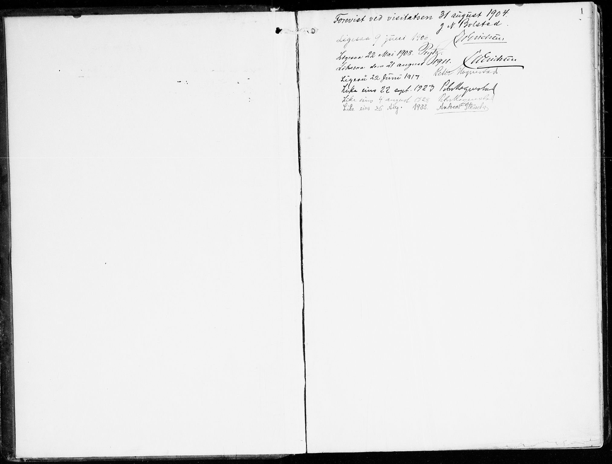 Innvik sokneprestembete, SAB/A-80501: Parish register (official) no. B 2, 1903-1929, p. 1