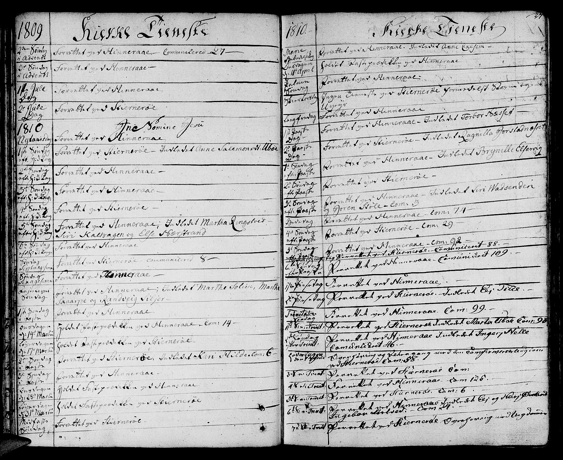 Nedstrand sokneprestkontor, SAST/A-101841/01/IV: Parish register (official) no. A 5, 1795-1816, p. 27