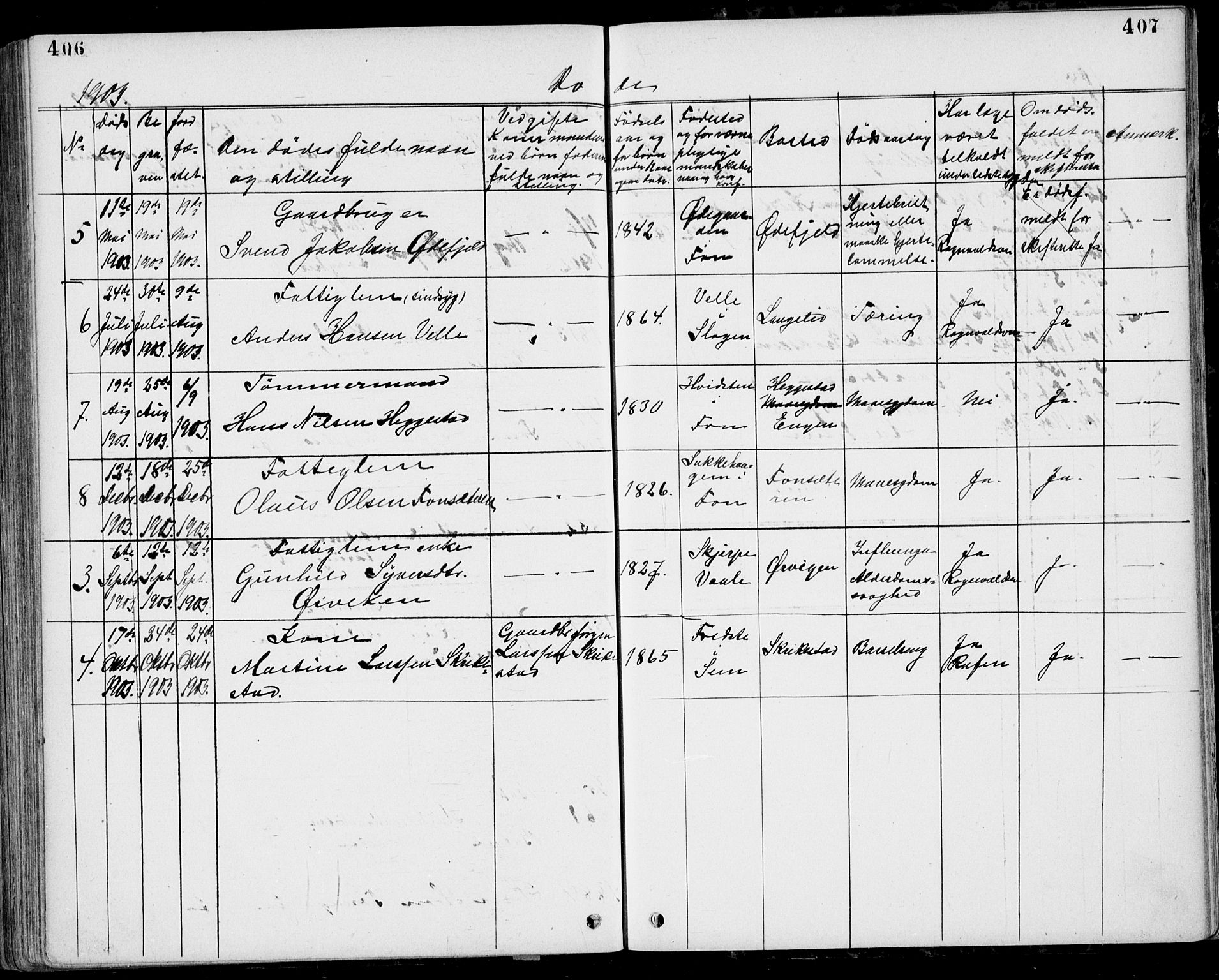 Ramnes kirkebøker, AV/SAKO-A-314/G/Gb/L0001: Parish register (copy) no. II 1, 1869-1904, p. 406-407