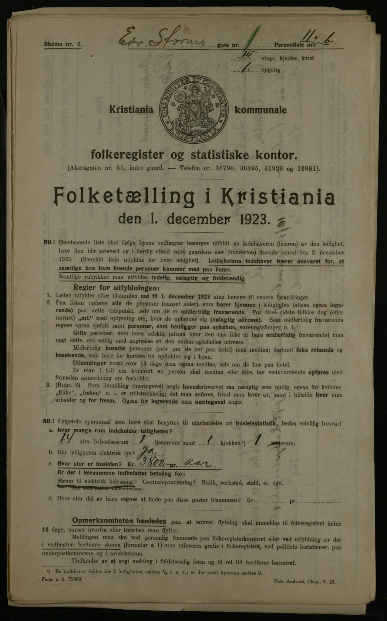 OBA, Municipal Census 1923 for Kristiania, 1923, p. 20892