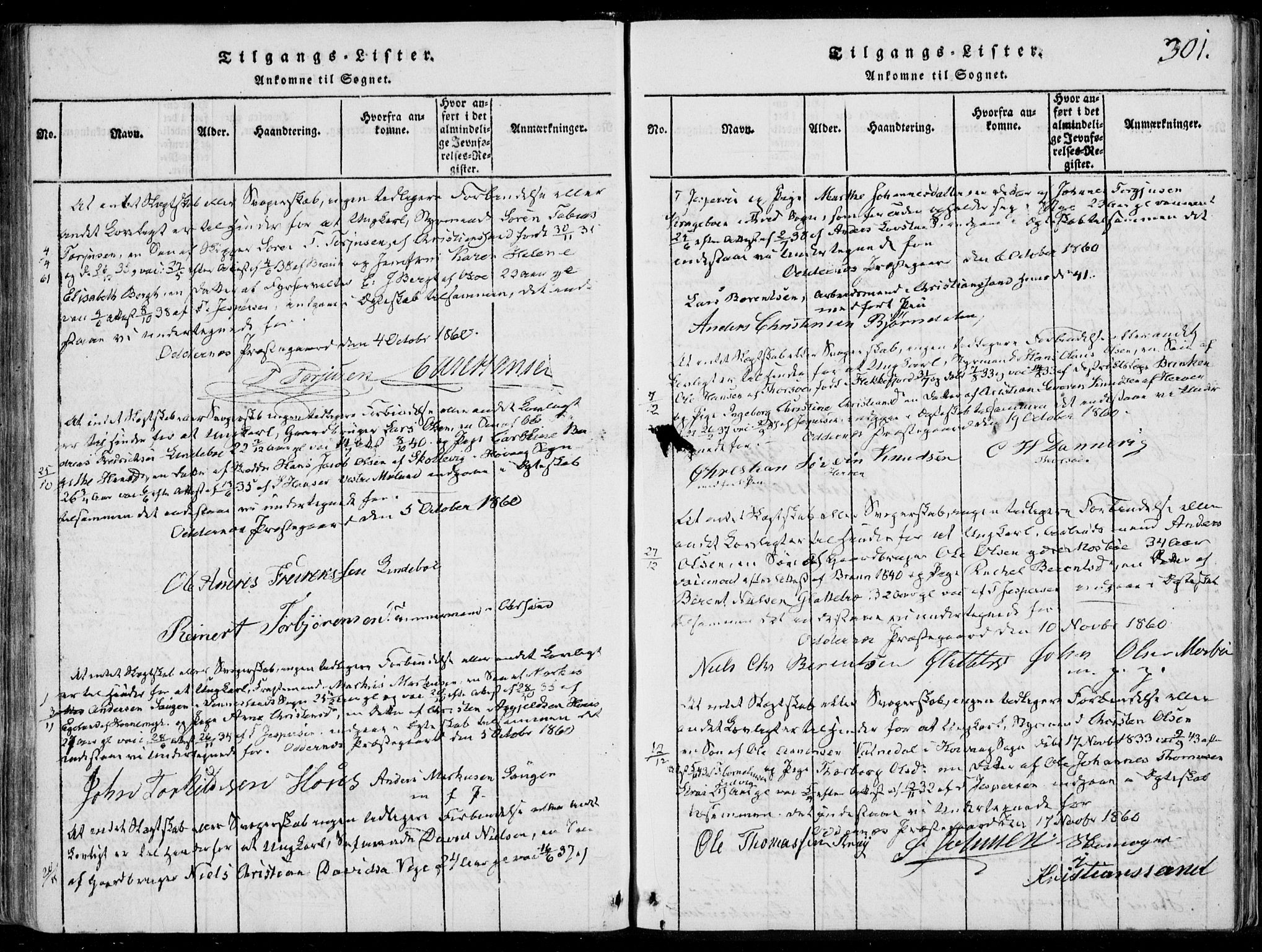 Oddernes sokneprestkontor, AV/SAK-1111-0033/F/Fa/Faa/L0005: Parish register (official) no. A 5, 1820-1838, p. 301