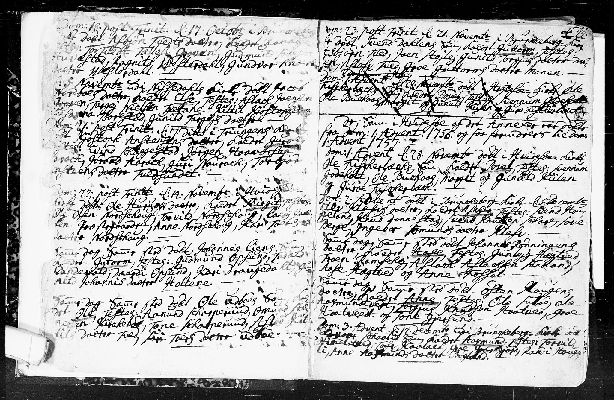 Kviteseid kirkebøker, SAKO/A-276/F/Fa/L0001: Parish register (official) no. I 1, 1754-1773, p. 21-22