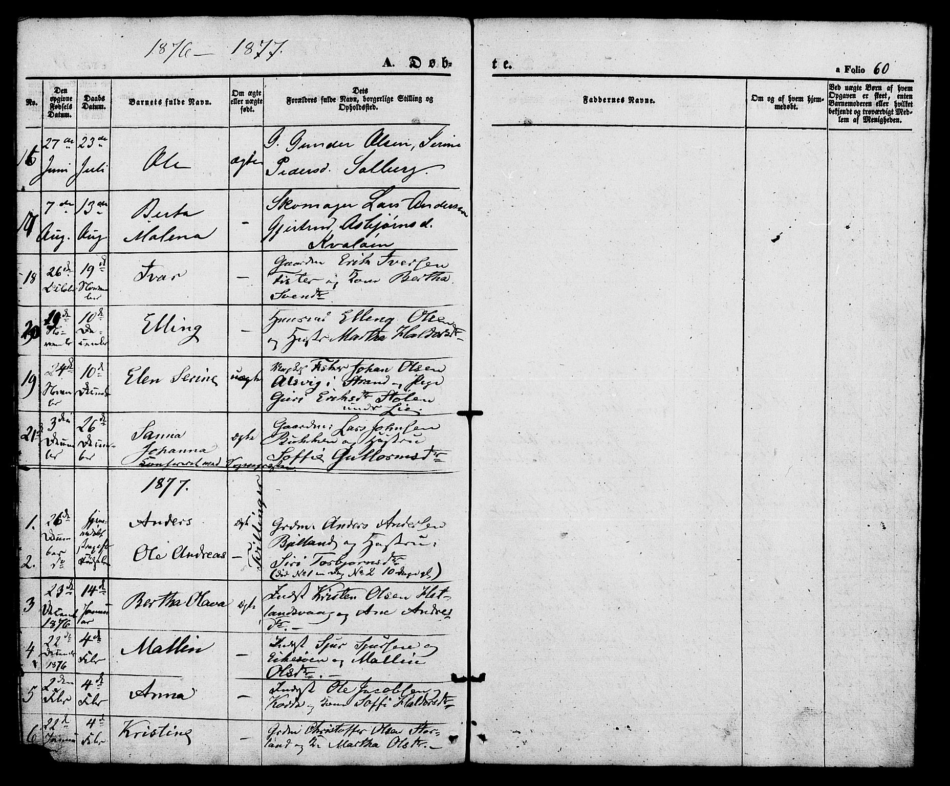 Hjelmeland sokneprestkontor, SAST/A-101843/01/V/L0005: Parish register (copy) no. B 5, 1853-1892, p. 60
