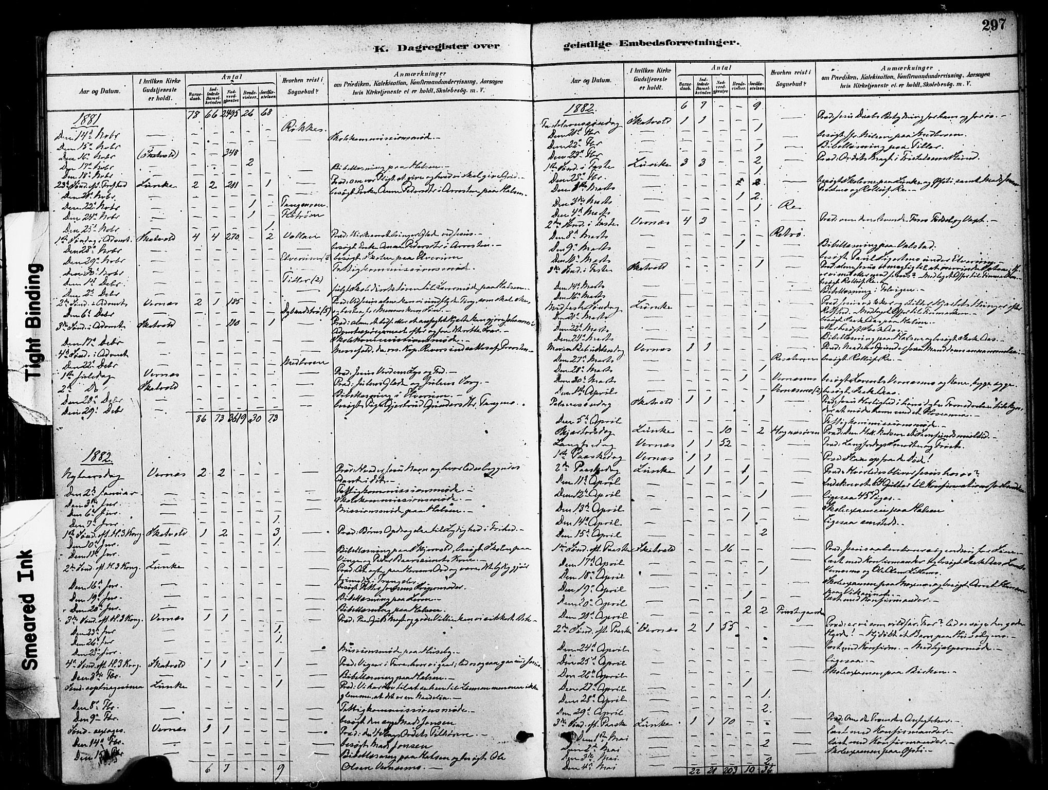 Ministerialprotokoller, klokkerbøker og fødselsregistre - Nord-Trøndelag, SAT/A-1458/709/L0077: Parish register (official) no. 709A17, 1880-1895, p. 297